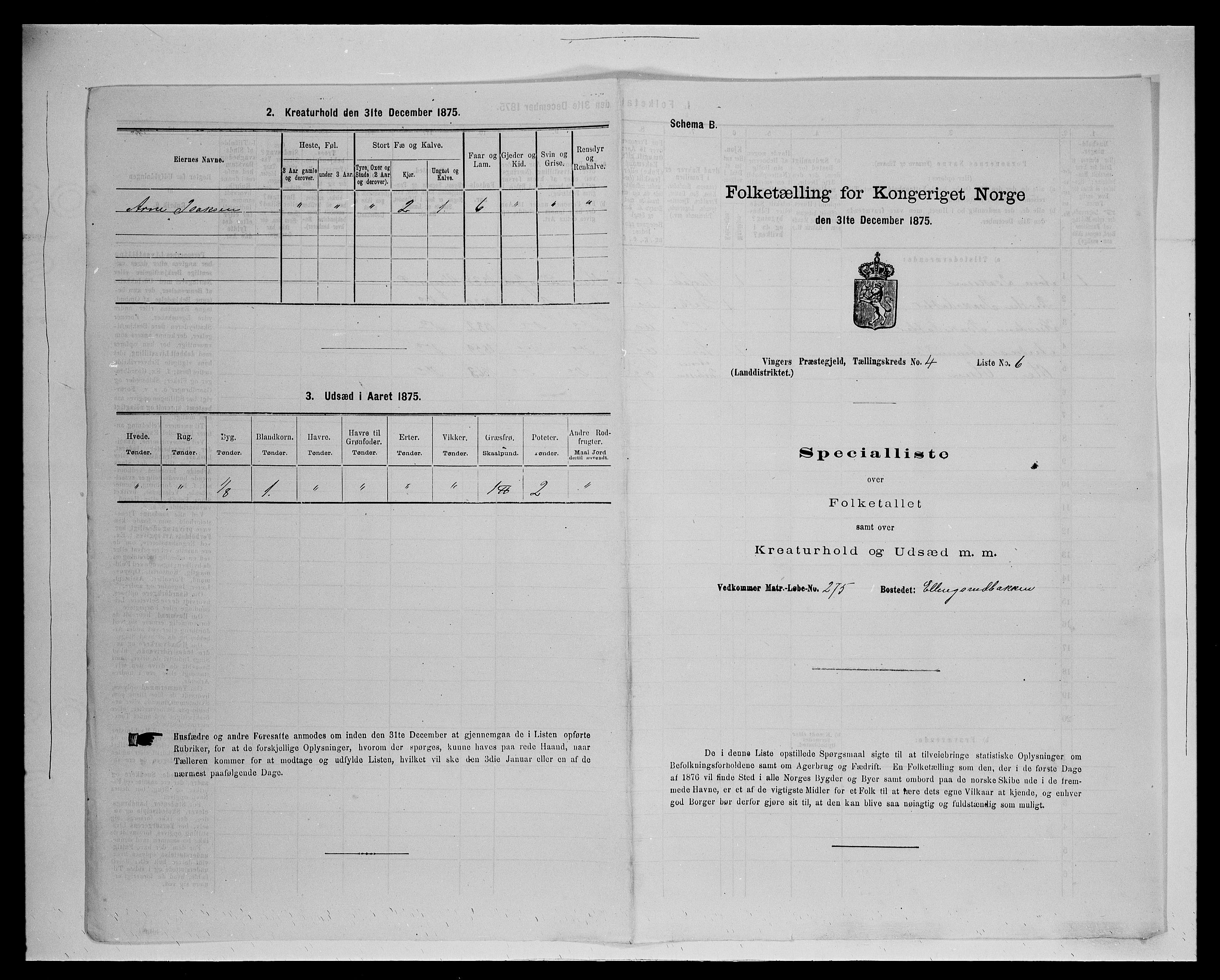 SAH, 1875 census for 0421L Vinger/Vinger og Austmarka, 1875, p. 608