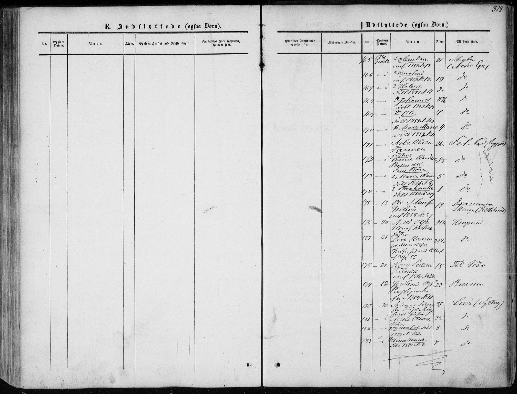 Modum kirkebøker, SAKO/A-234/F/Fa/L0009: Parish register (official) no. 9, 1860-1864, p. 314