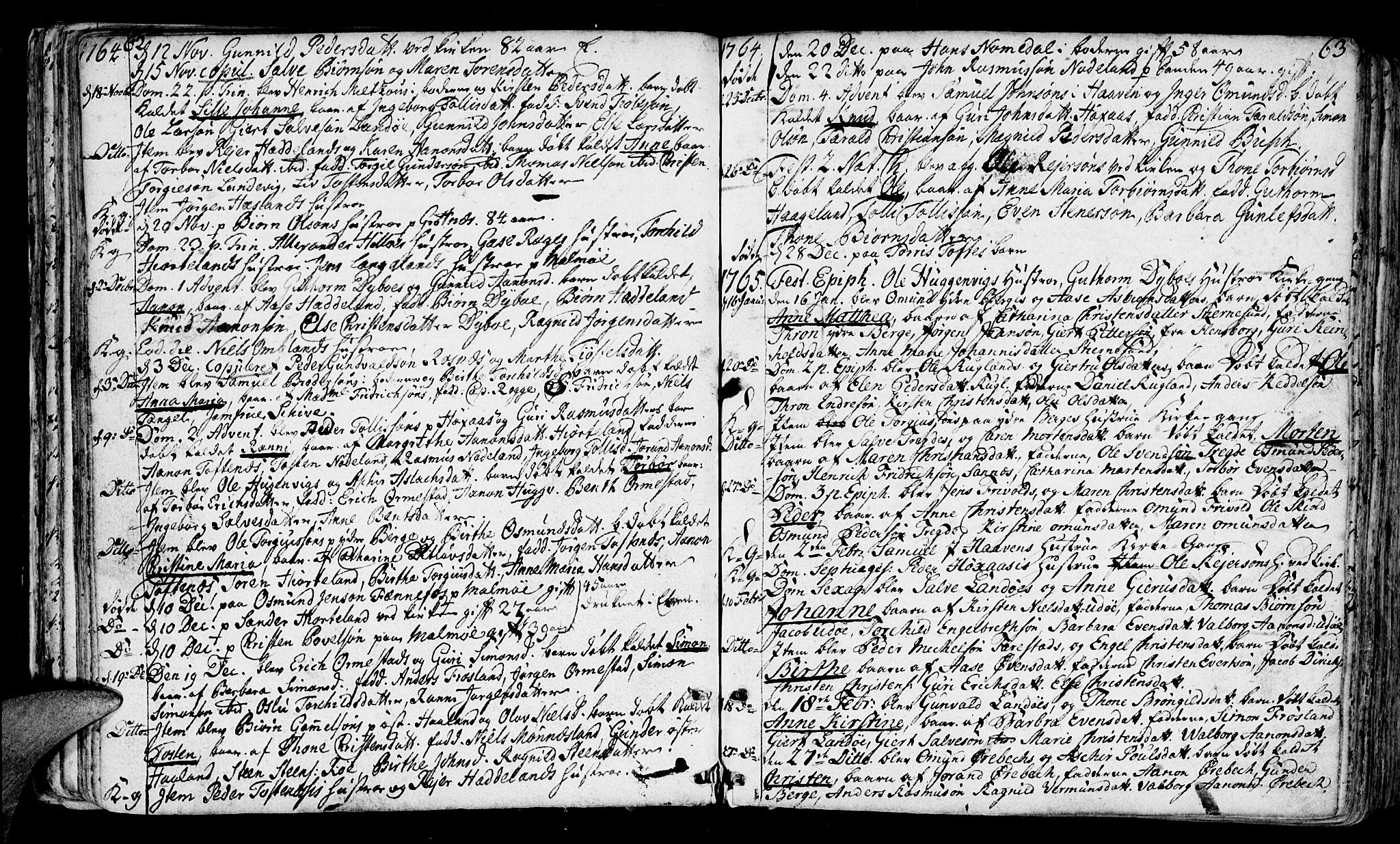 Mandal sokneprestkontor, AV/SAK-1111-0030/F/Fa/Faa/L0003: Parish register (official) no. A 3, 1748-1794, p. 62-63