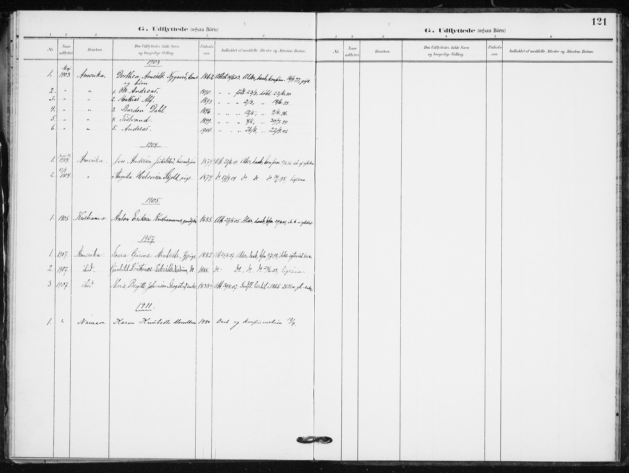 Målselv sokneprestembete, SATØ/S-1311/G/Ga/Gaa/L0012kirke: Parish register (official) no. 12, 1903-1920, p. 121