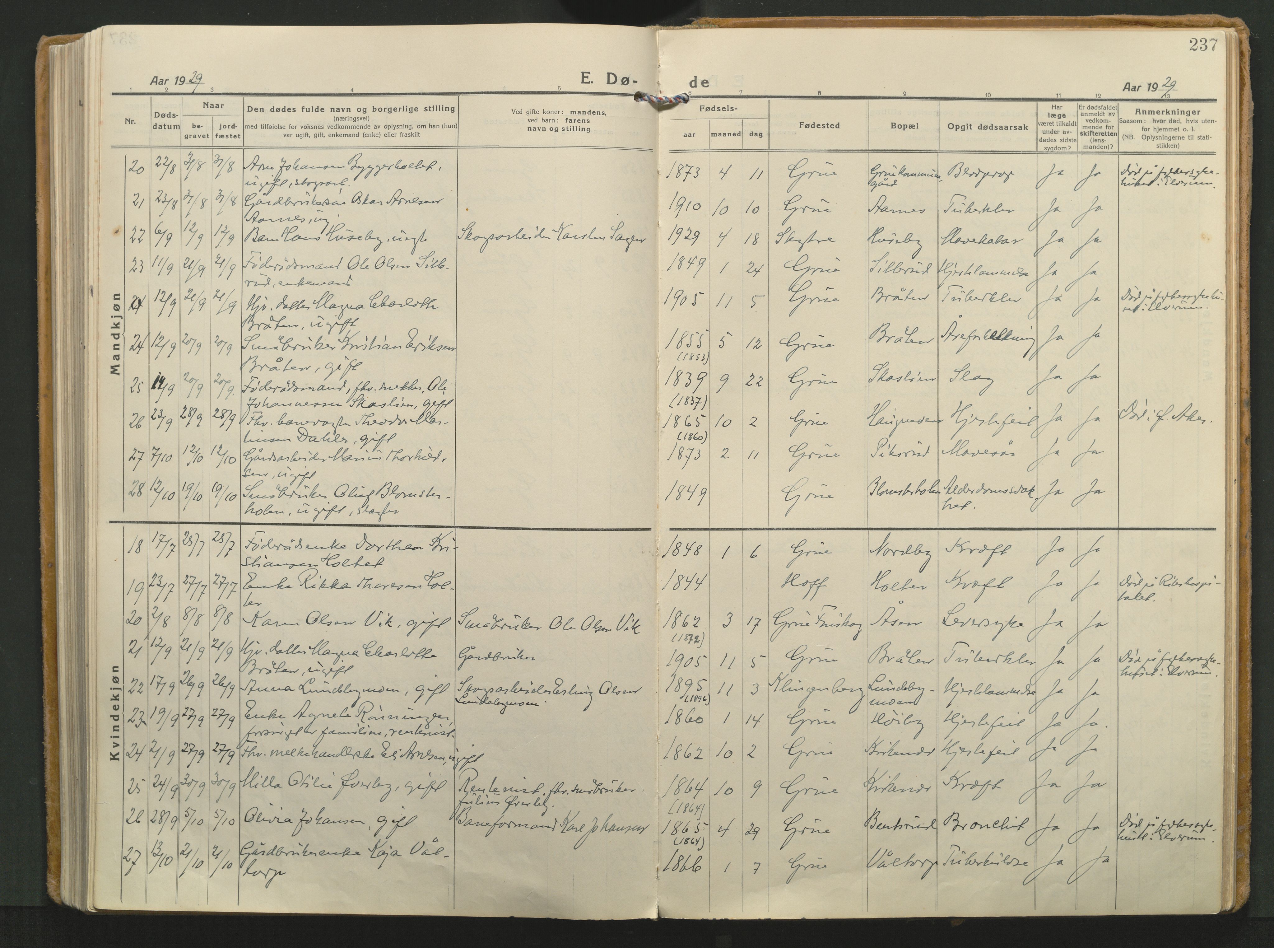 Grue prestekontor, AV/SAH-PREST-036/H/Ha/Haa/L0018: Parish register (official) no. 18, 1923-1940, p. 237