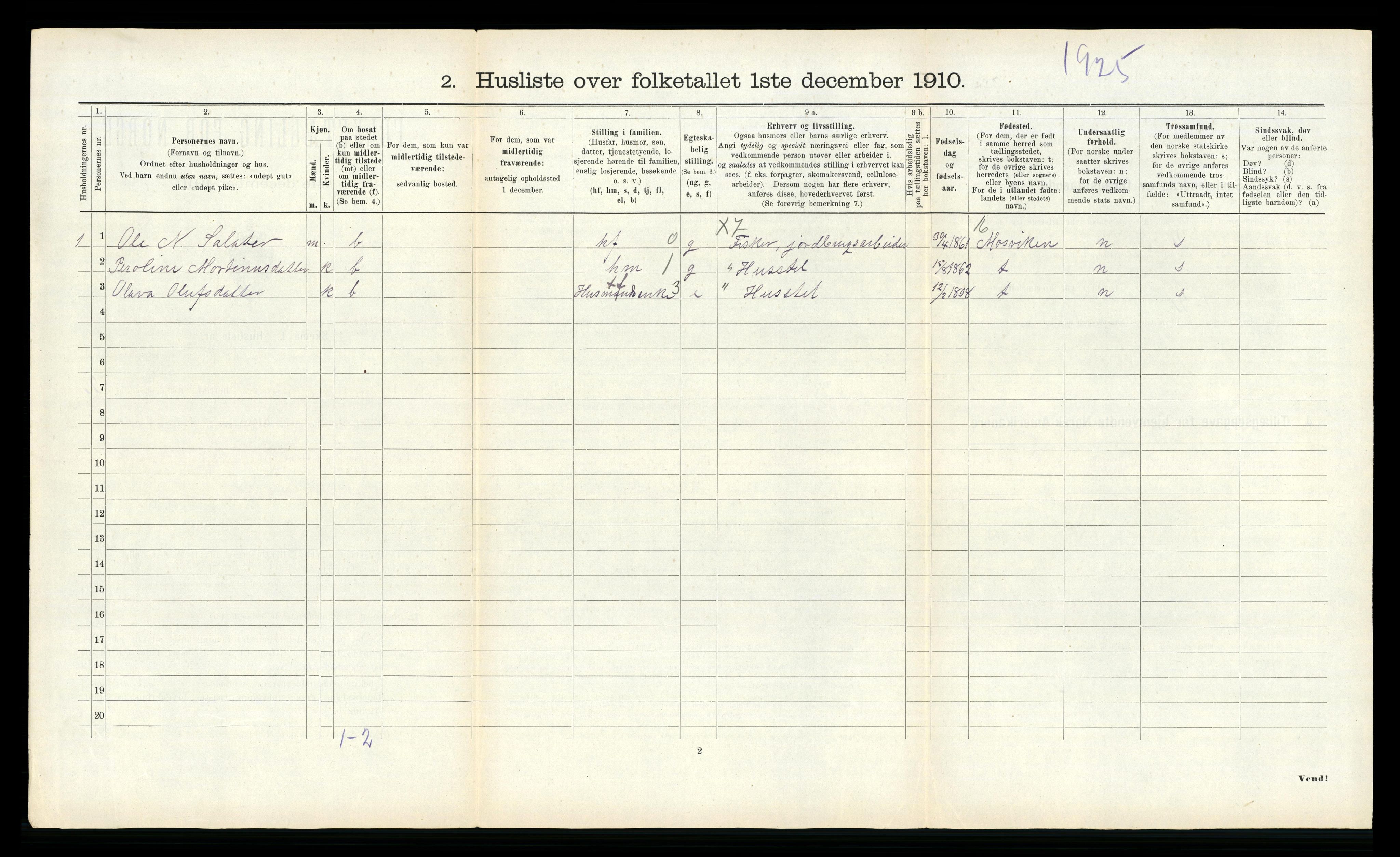 RA, 1910 census for Ytterøy, 1910, p. 194