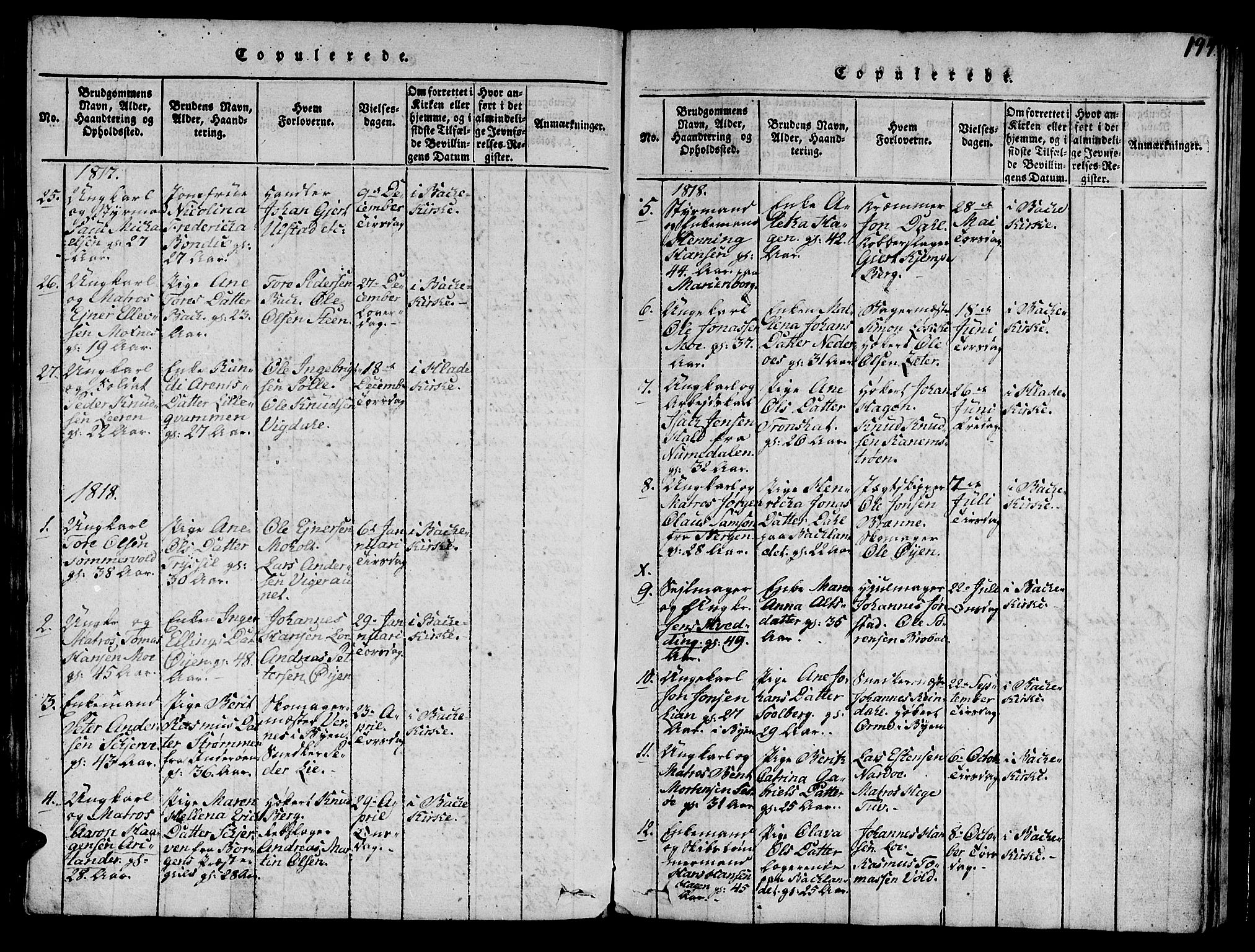 Ministerialprotokoller, klokkerbøker og fødselsregistre - Sør-Trøndelag, SAT/A-1456/606/L0307: Parish register (copy) no. 606C03, 1817-1824, p. 194