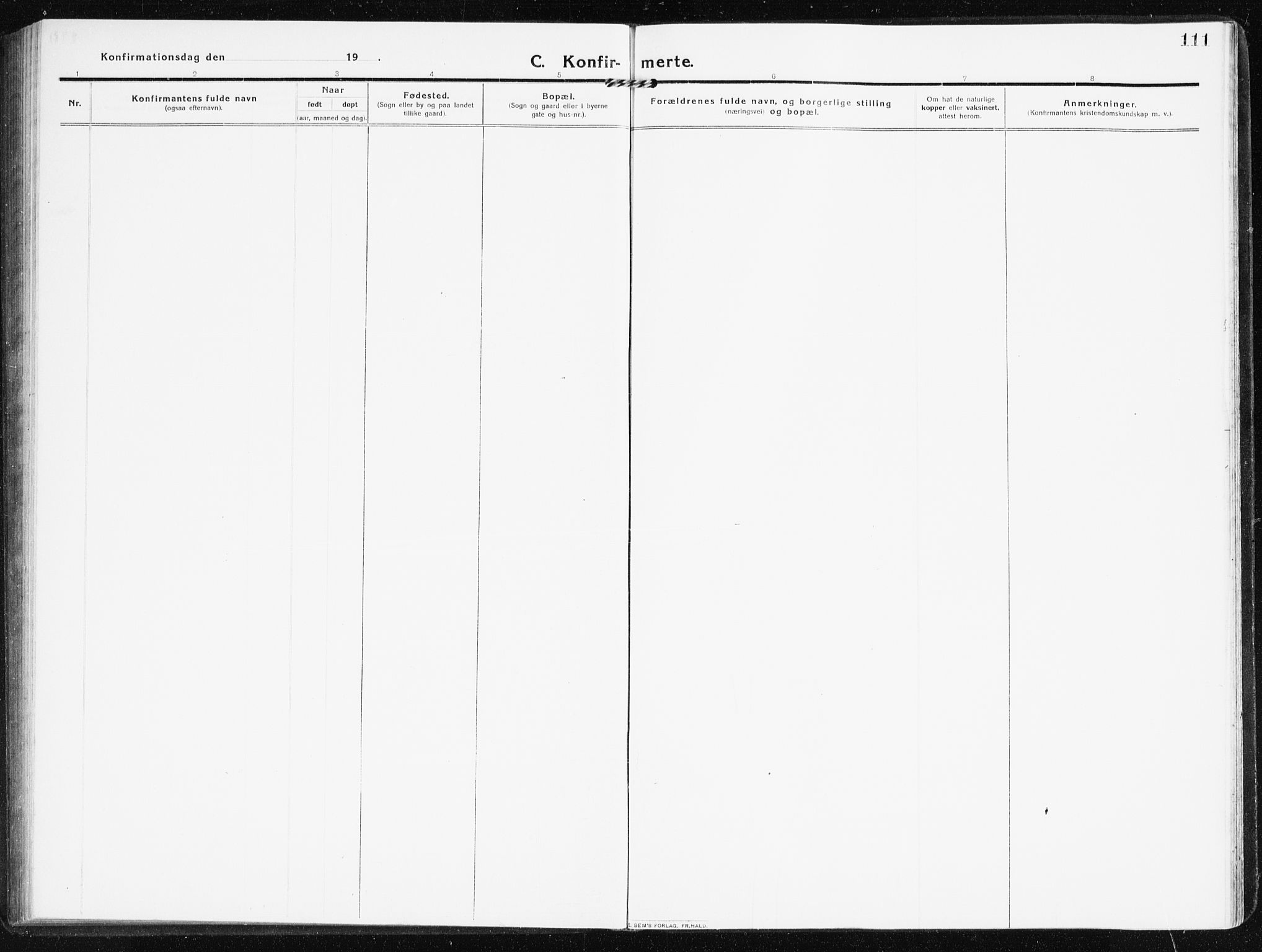 Evje sokneprestkontor, AV/SAK-1111-0008/F/Fb/Fbb/L0003: Parish register (copy) no. B 3, 1910-1933, p. 111