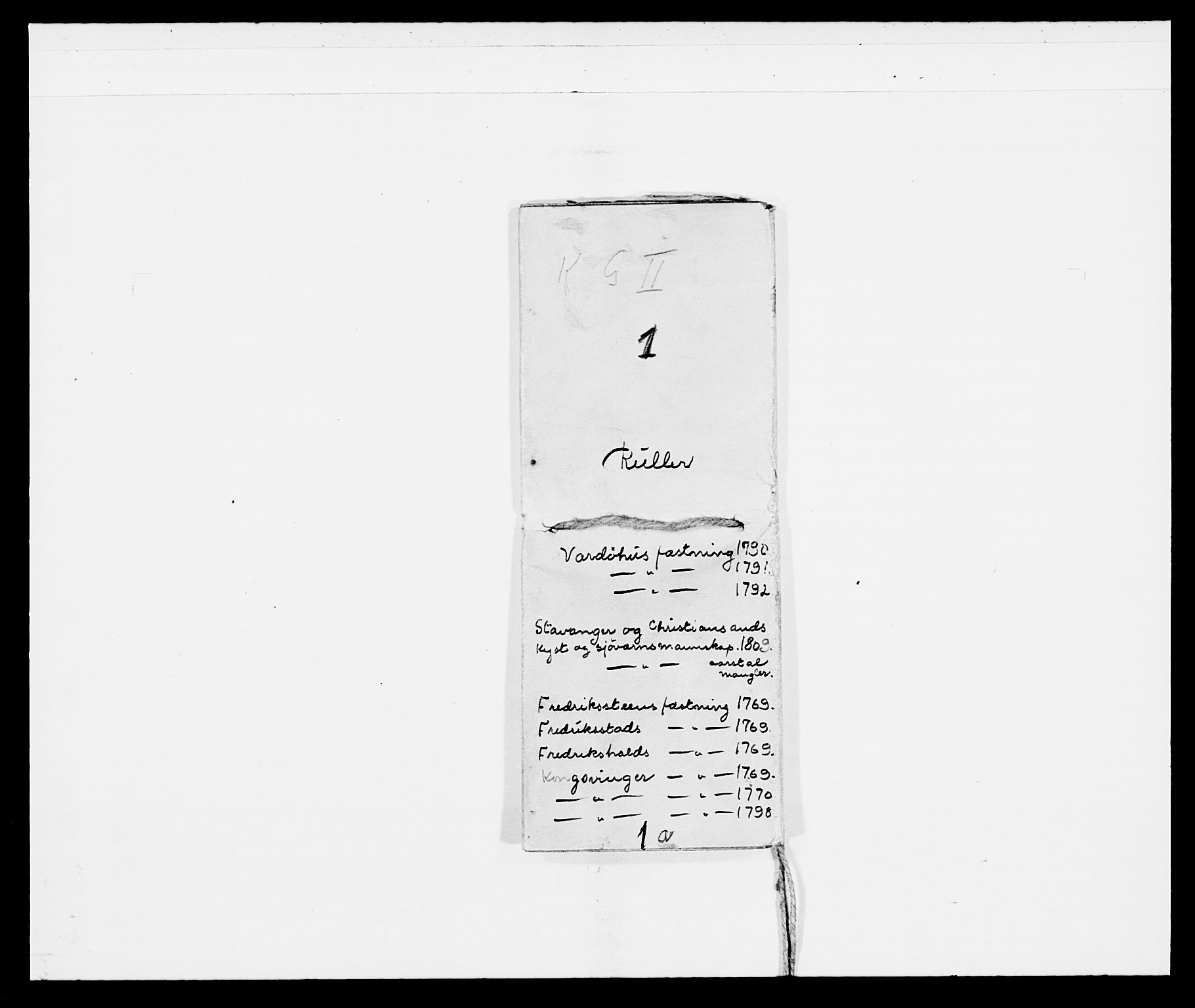 Generalitets- og kommissariatskollegiet, Det kongelige norske kommissariatskollegium, AV/RA-EA-5420/E/Eh/L0001a: Norske festninger, 1769-1809, p. 120
