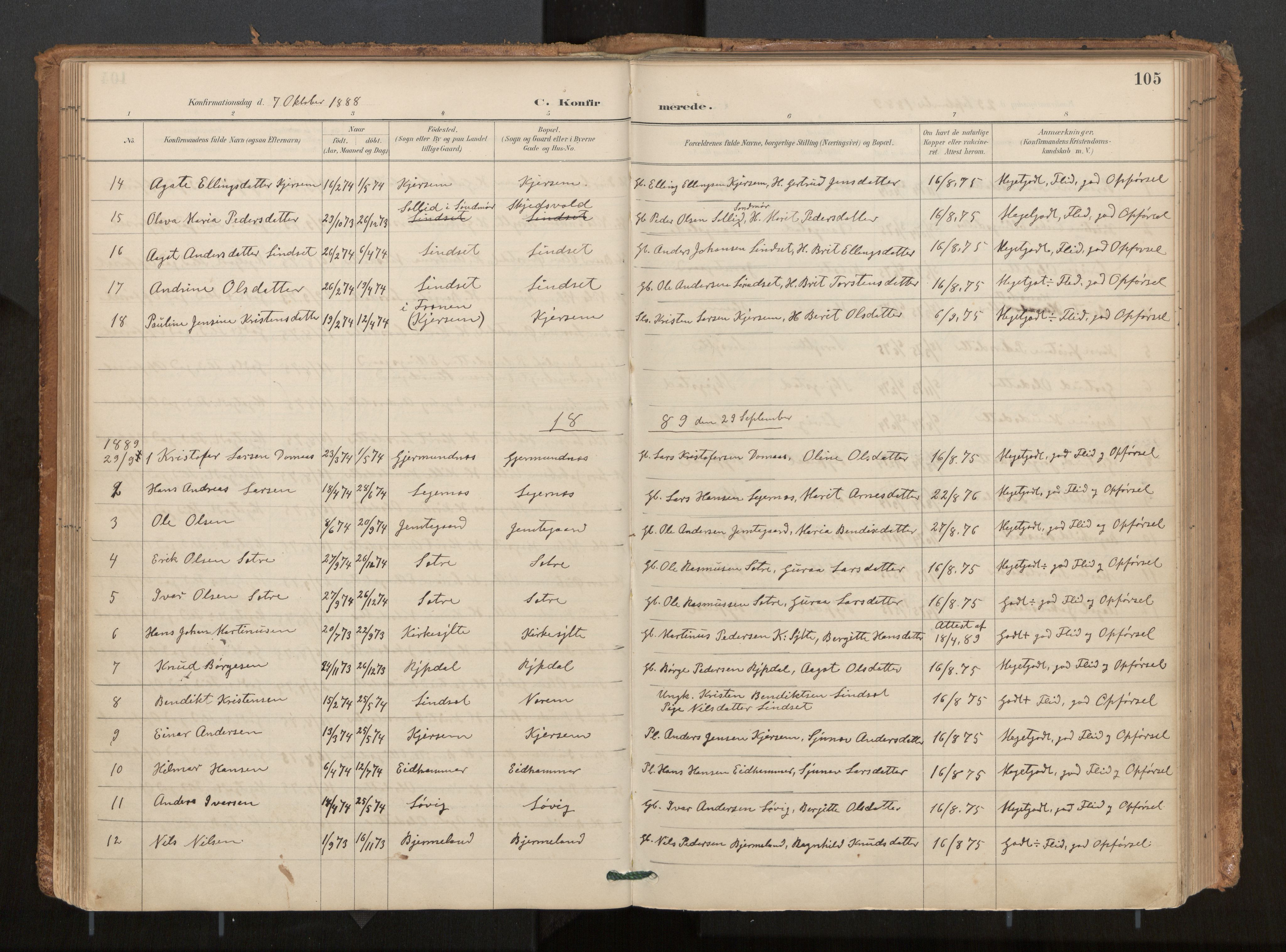 Ministerialprotokoller, klokkerbøker og fødselsregistre - Møre og Romsdal, AV/SAT-A-1454/541/L0545a: Parish register (official) no. 541A03, 1887-1912, p. 105