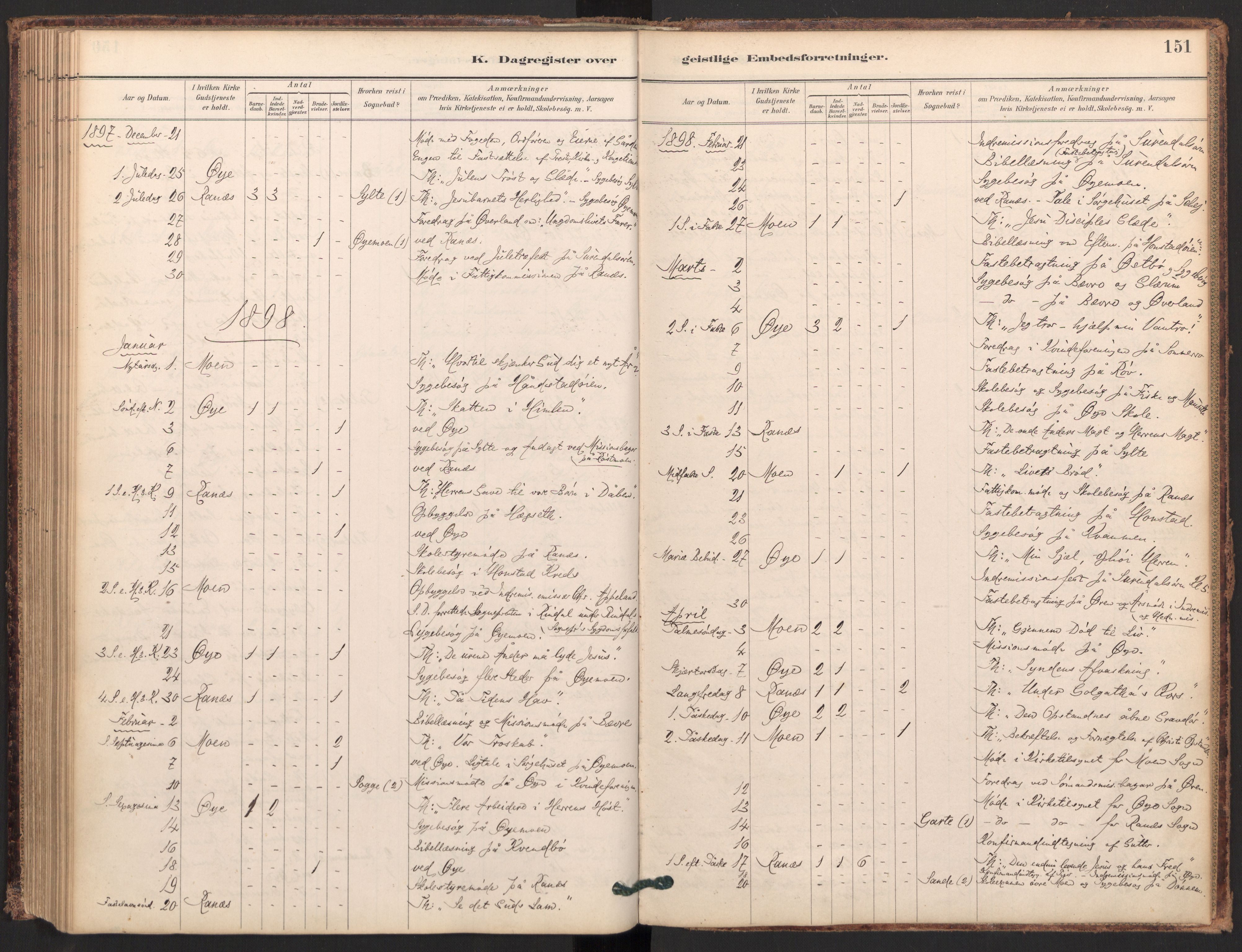 Ministerialprotokoller, klokkerbøker og fødselsregistre - Møre og Romsdal, SAT/A-1454/595/L1047: Parish register (official) no. 595A09, 1885-1900, p. 151