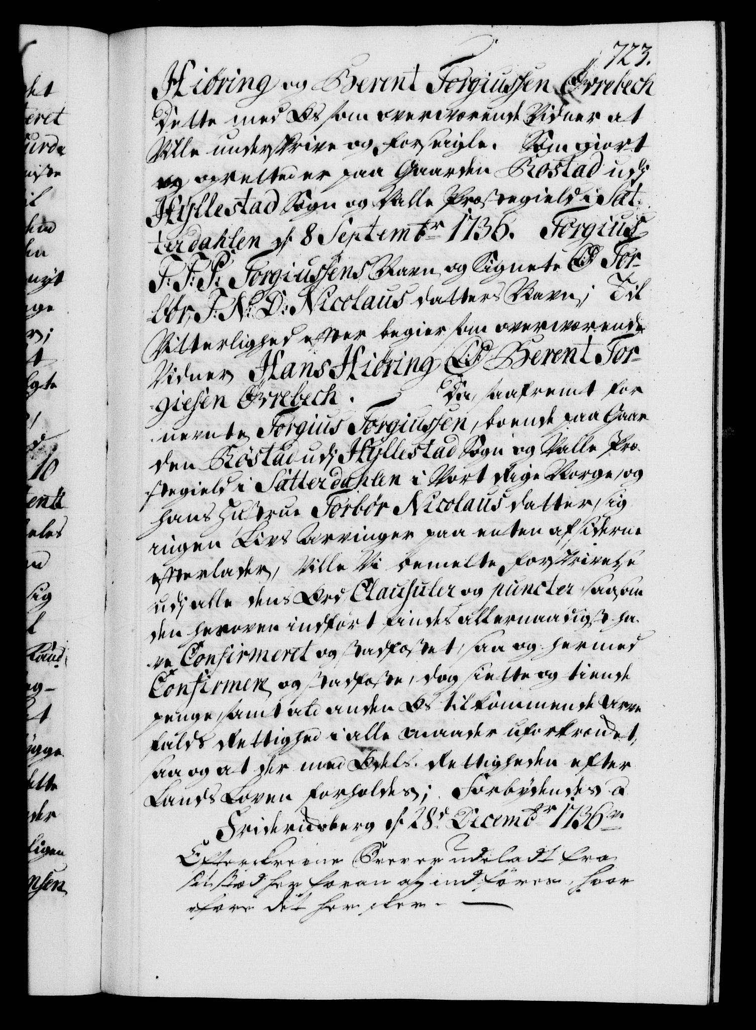 Danske Kanselli 1572-1799, RA/EA-3023/F/Fc/Fca/Fcaa/L0029: Norske registre, 1735-1736, p. 723a