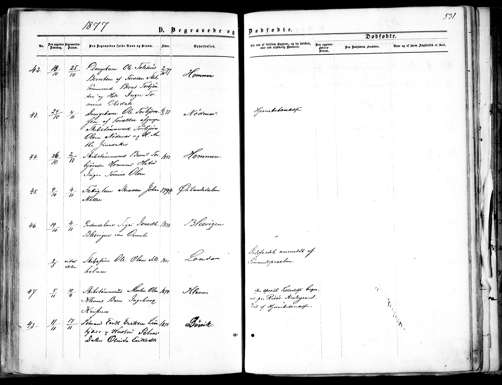 Søndeled sokneprestkontor, AV/SAK-1111-0038/F/Fa/L0003: Parish register (official) no. A 3, 1861-1879, p. 531