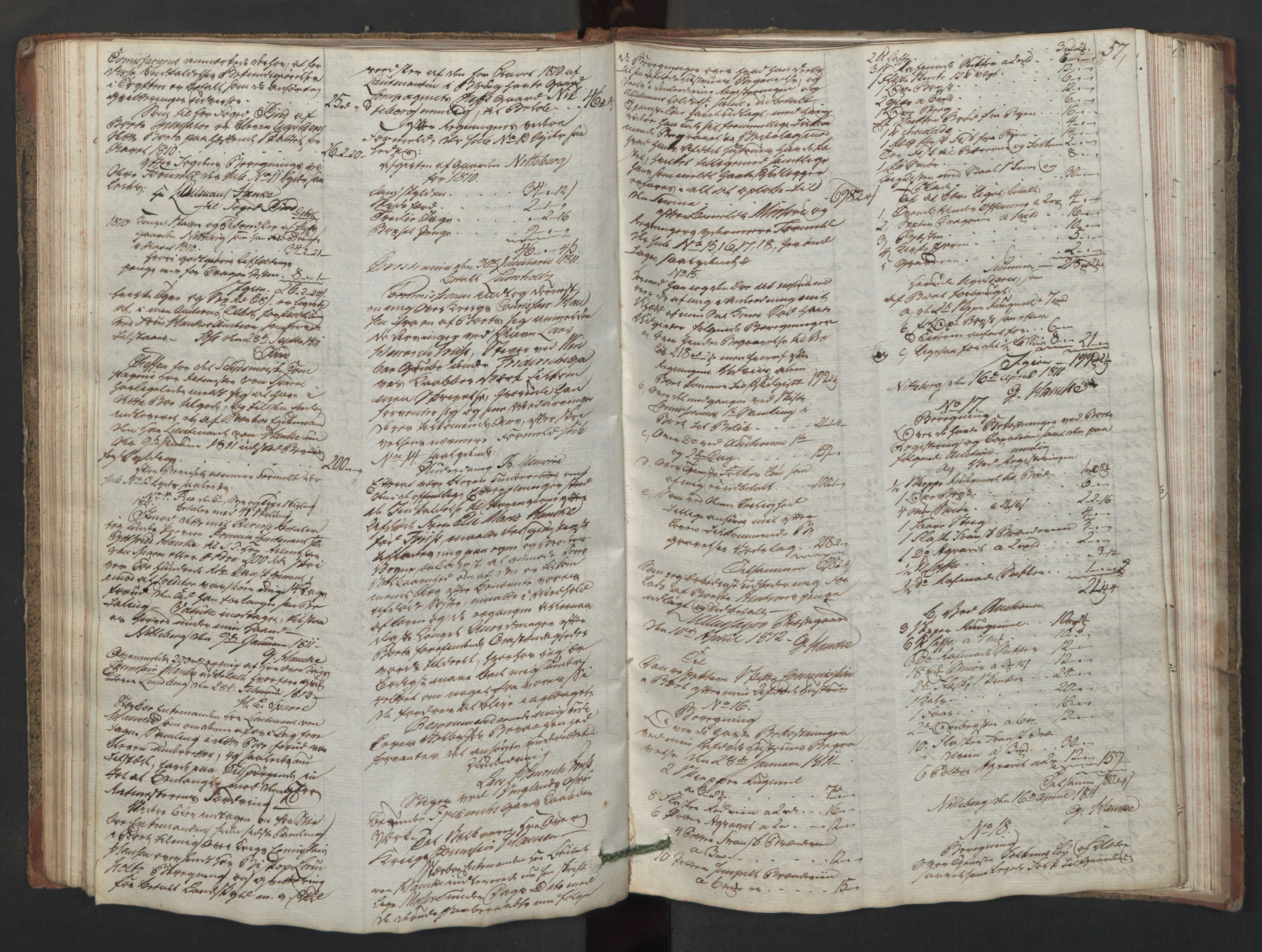 Forsvaret, Generalauditøren, AV/RA-RAFA-1772/F/Fj/Fjc/L0008: Skifteprotokol for akershusiske dragonregiment, 1801-1812, p. 56b-57a