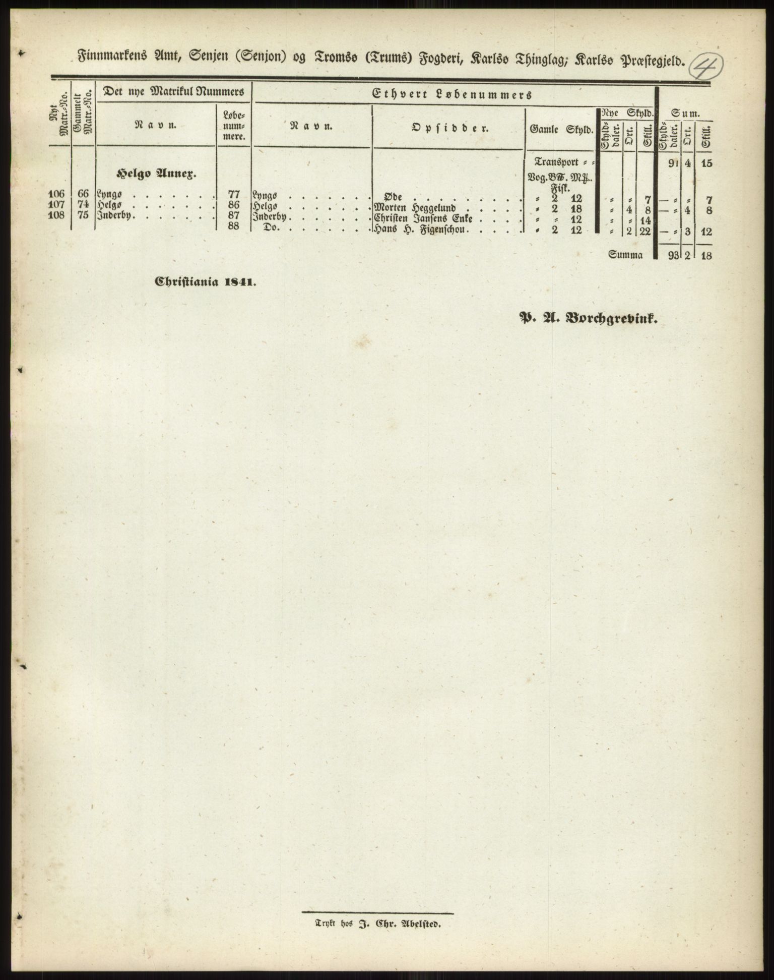 Andre publikasjoner, PUBL/PUBL-999/0002/0018: Bind 18 - Finnmarkens amt: Senja og Tromsø fogderi, 1838, p. 7