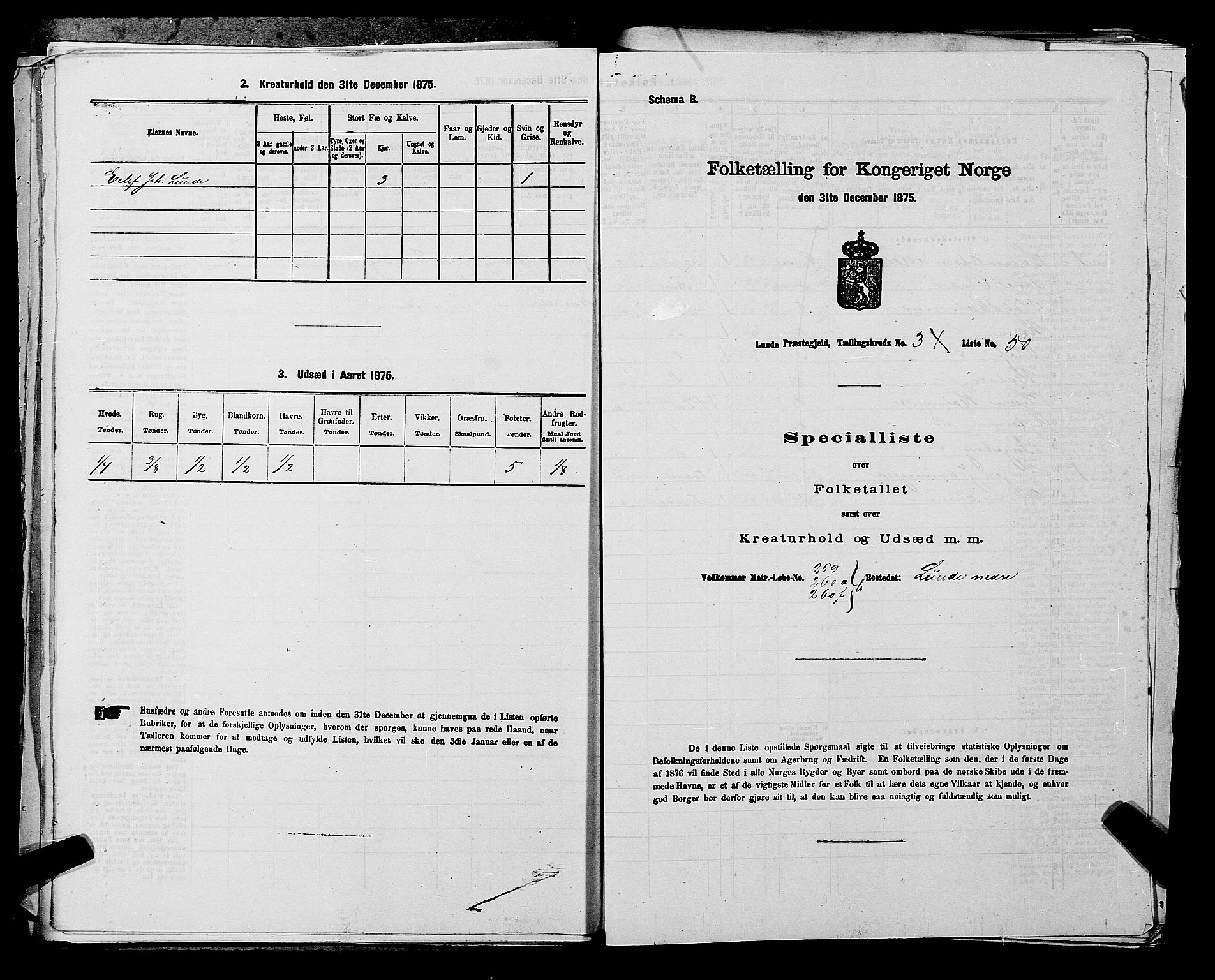 SAKO, 1875 census for 0820P Lunde, 1875, p. 456