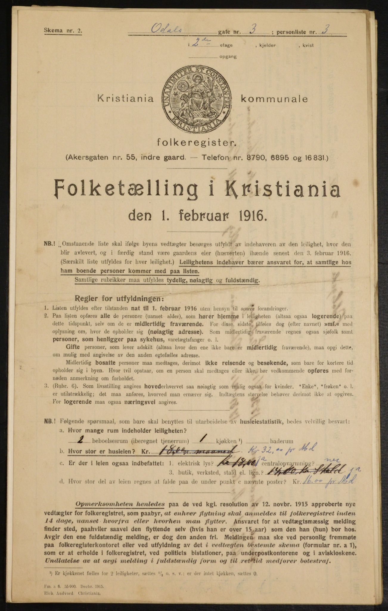 OBA, Municipal Census 1916 for Kristiania, 1916, p. 76160