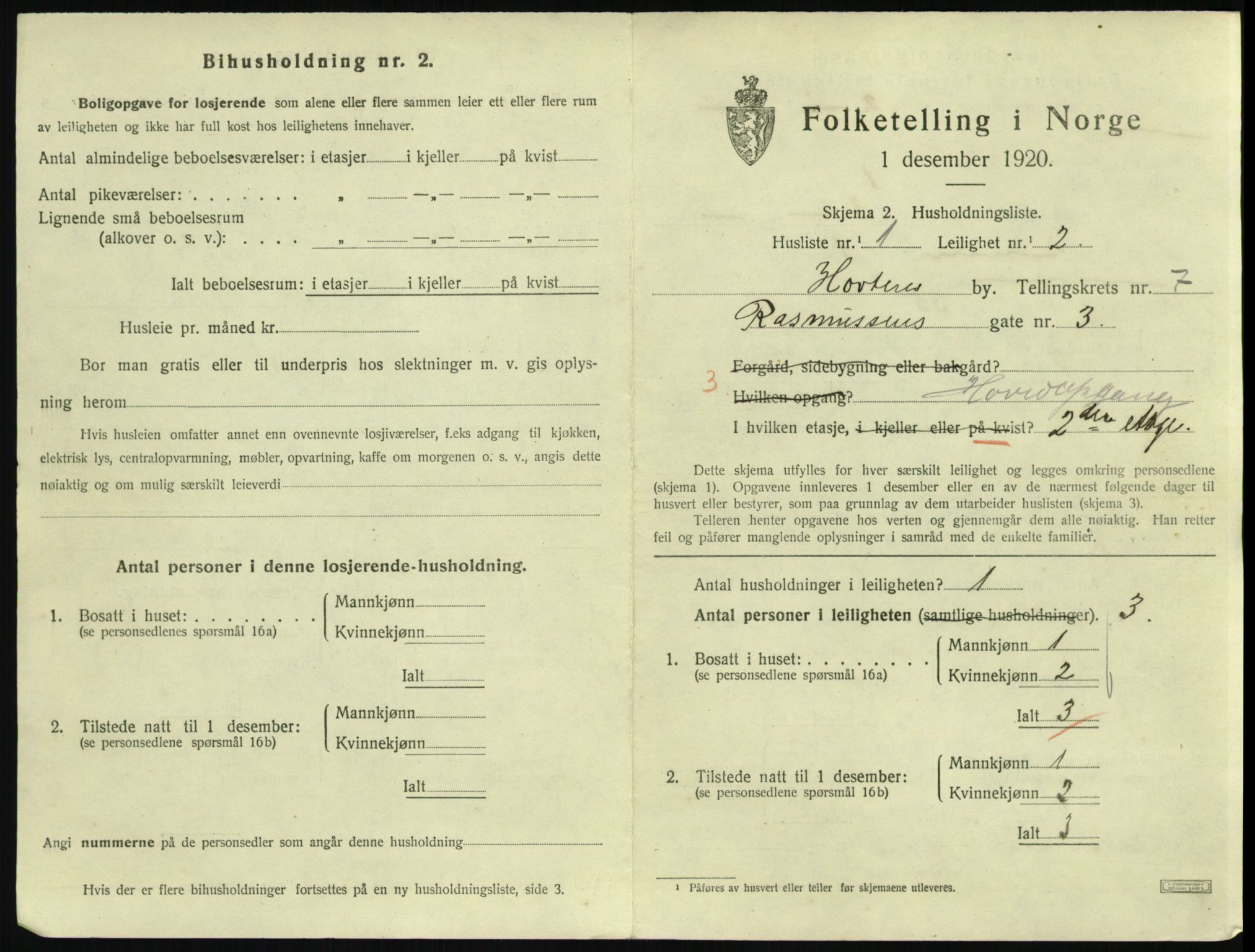 SAKO, 1920 census for Horten, 1920, p. 7187