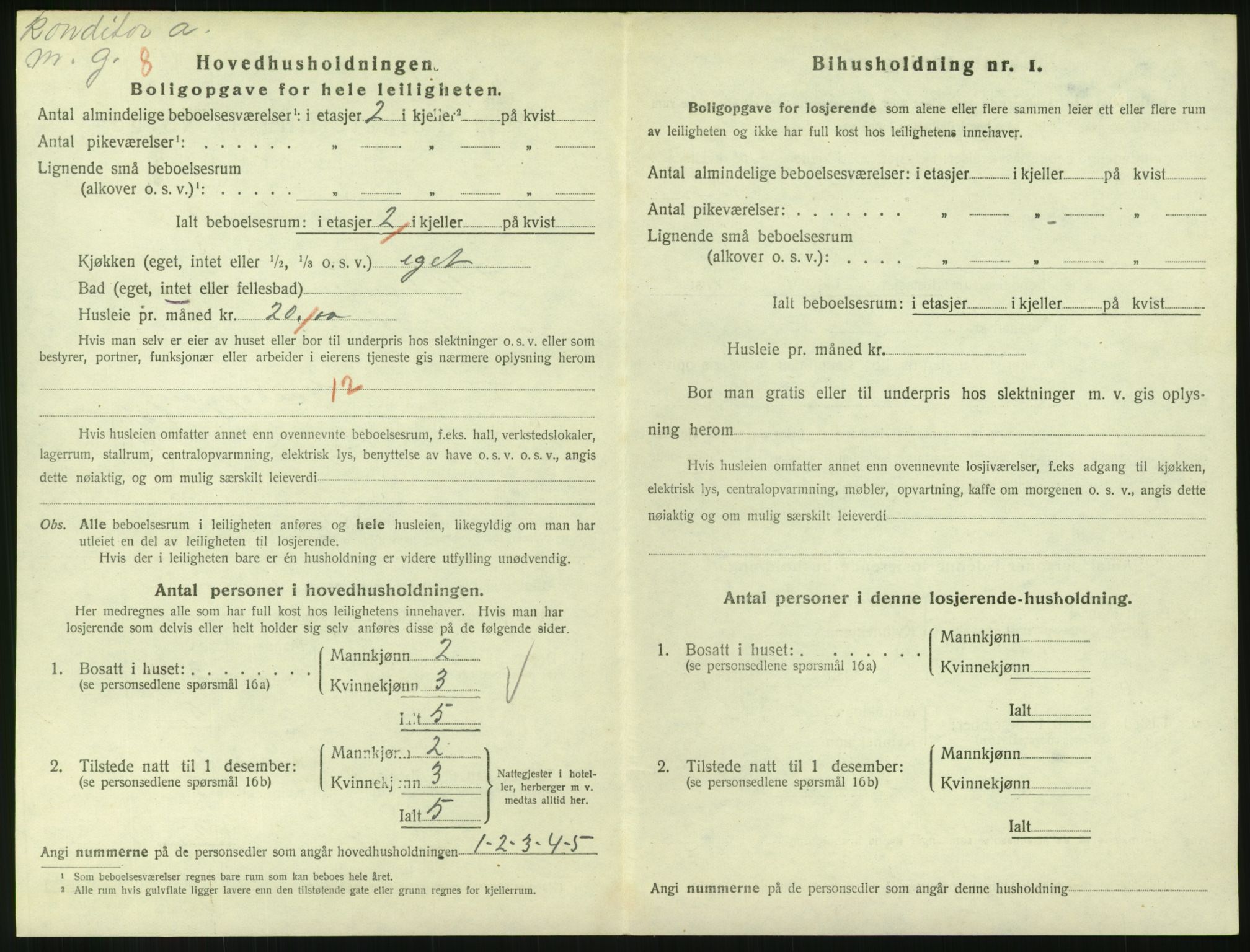 SAH, 1920 census for Lillehammer, 1920, p. 2229