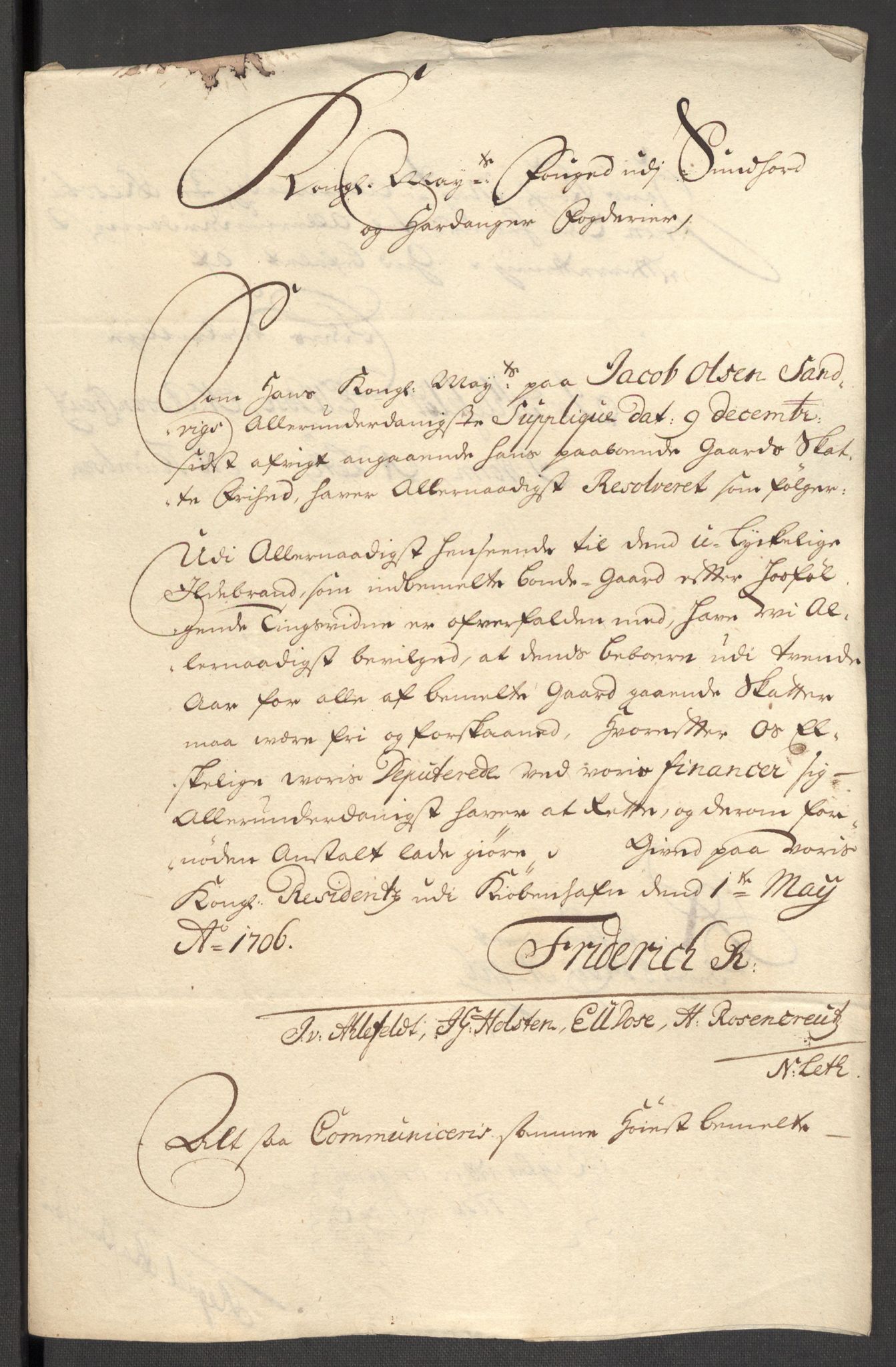 Rentekammeret inntil 1814, Reviderte regnskaper, Fogderegnskap, AV/RA-EA-4092/R48/L2984: Fogderegnskap Sunnhordland og Hardanger, 1706-1707, p. 213