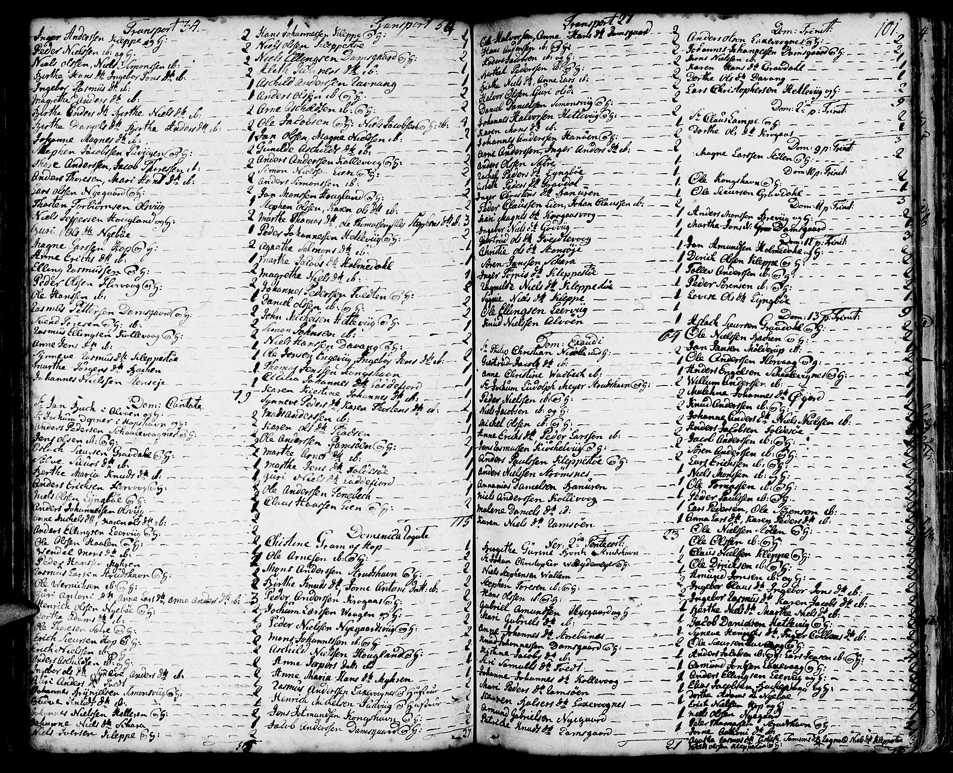 Askøy Sokneprestembete, AV/SAB-A-74101/H/Ha/Haa/Haaa/L0001: Parish register (official) no. A 1, 1742-1818, p. 101