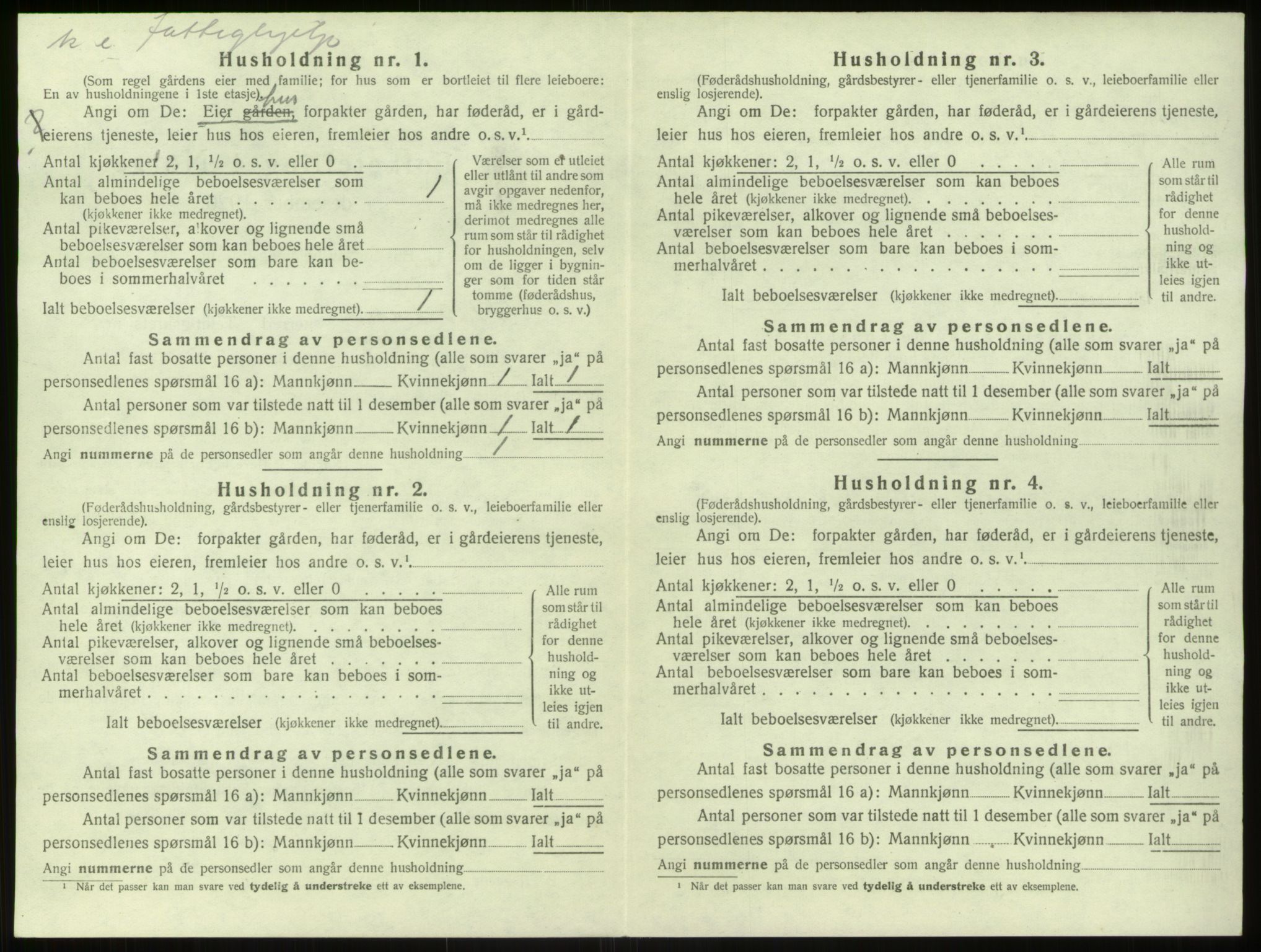 SAB, 1920 census for Modalen, 1920, p. 116