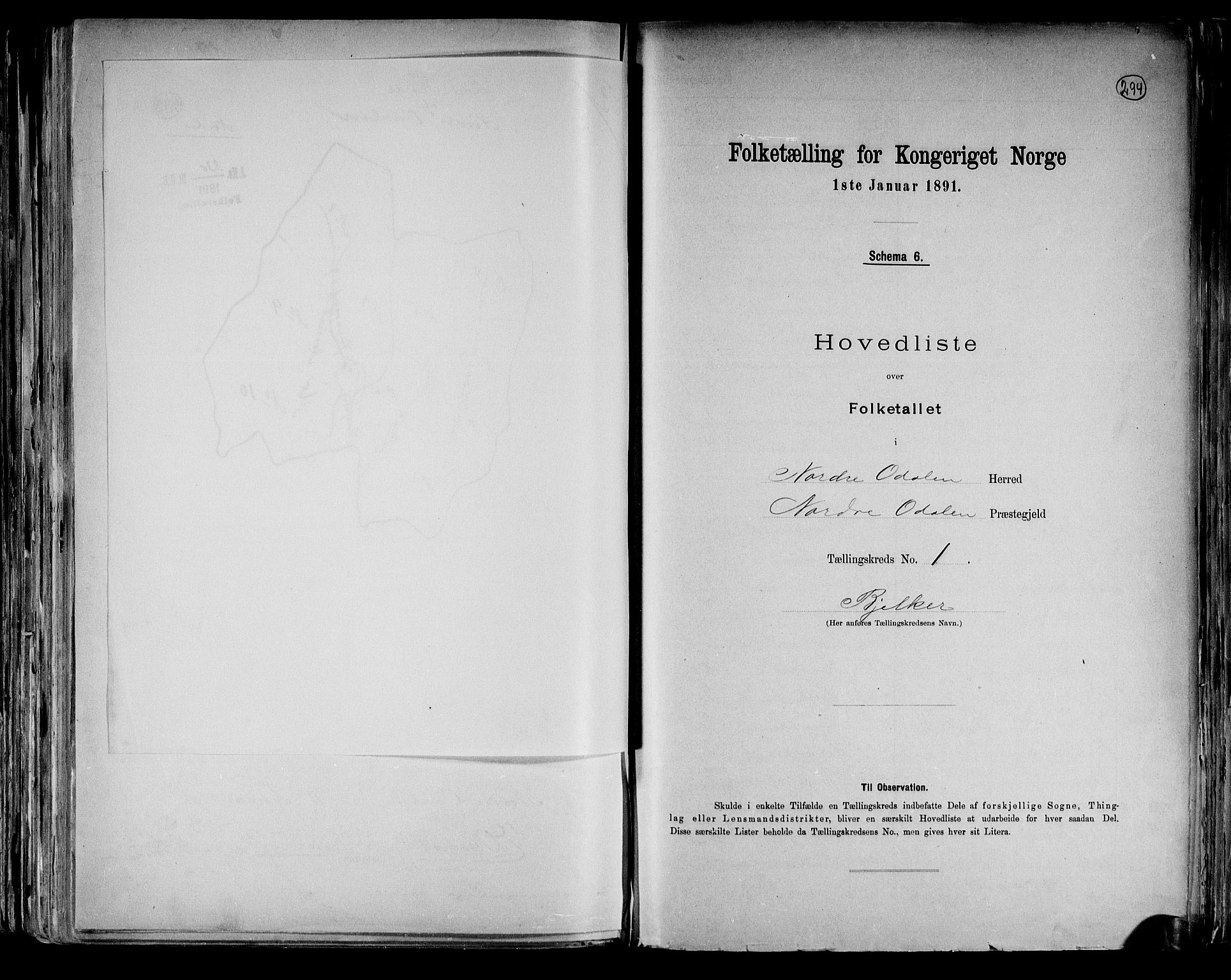 RA, 1891 census for 0418 Nord-Odal, 1891, p. 6