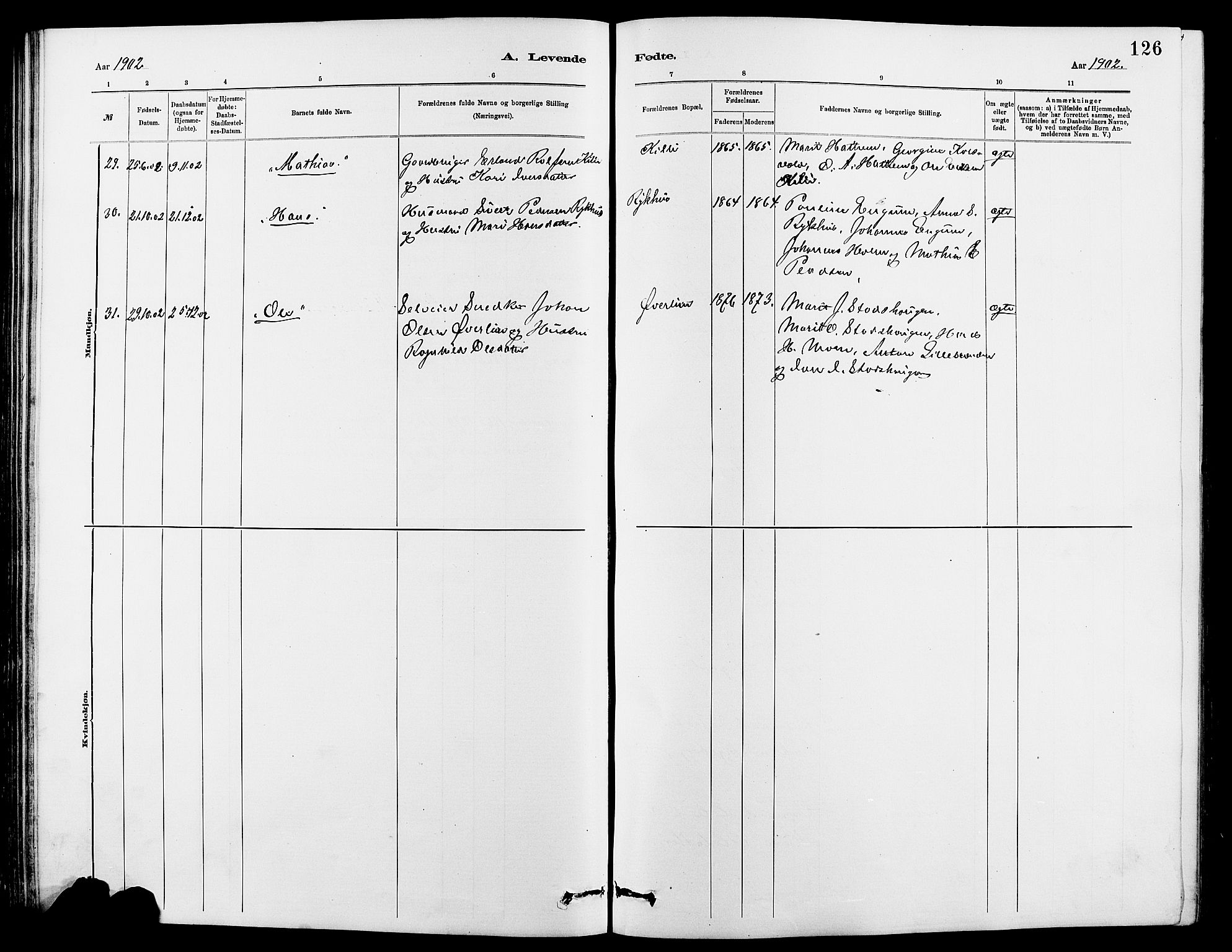 Dovre prestekontor, AV/SAH-PREST-066/H/Ha/Hab/L0002: Parish register (copy) no. 2, 1881-1907, p. 126