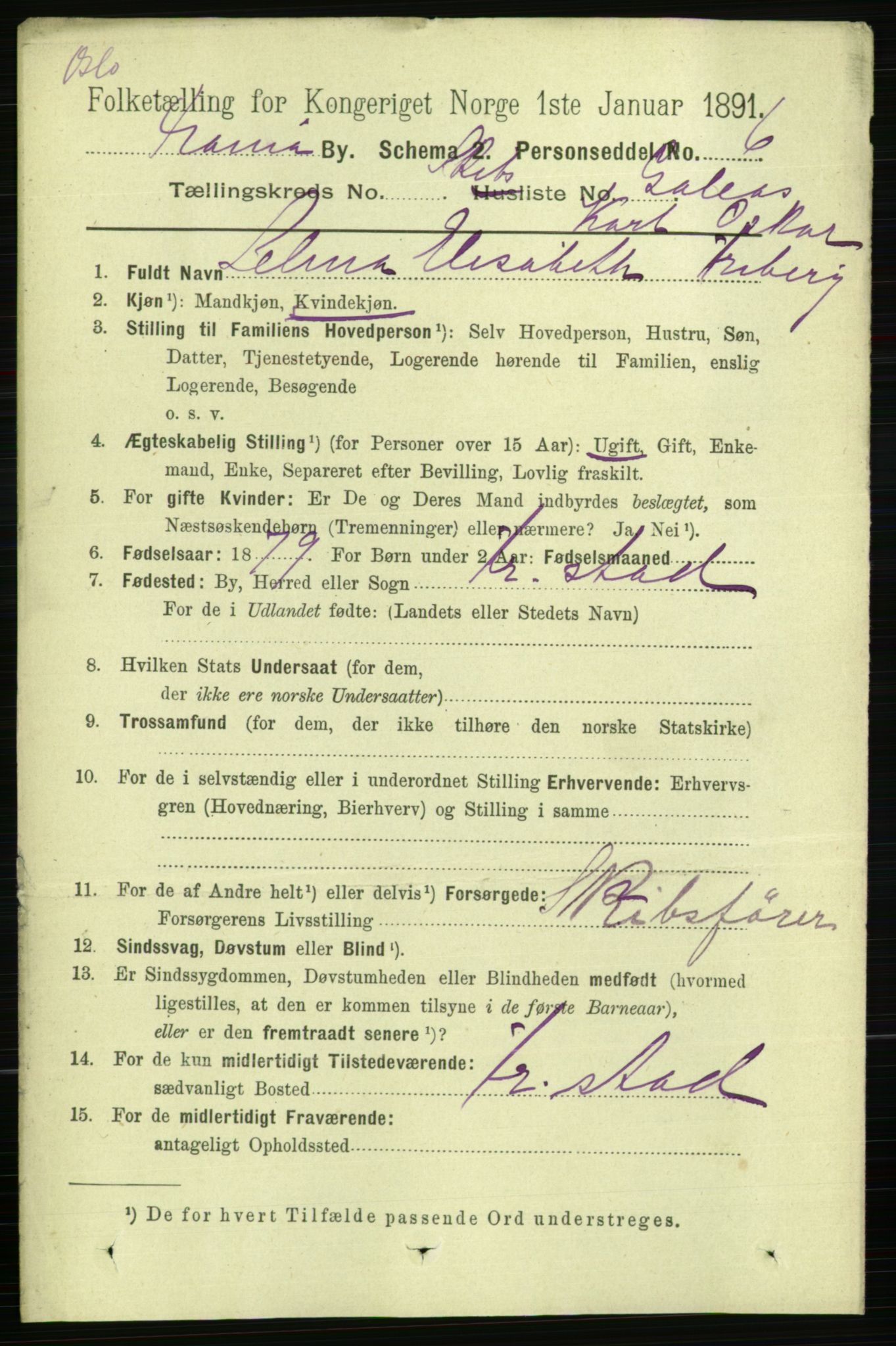 RA, 1891 census for 0301 Kristiania, 1891, p. 122792