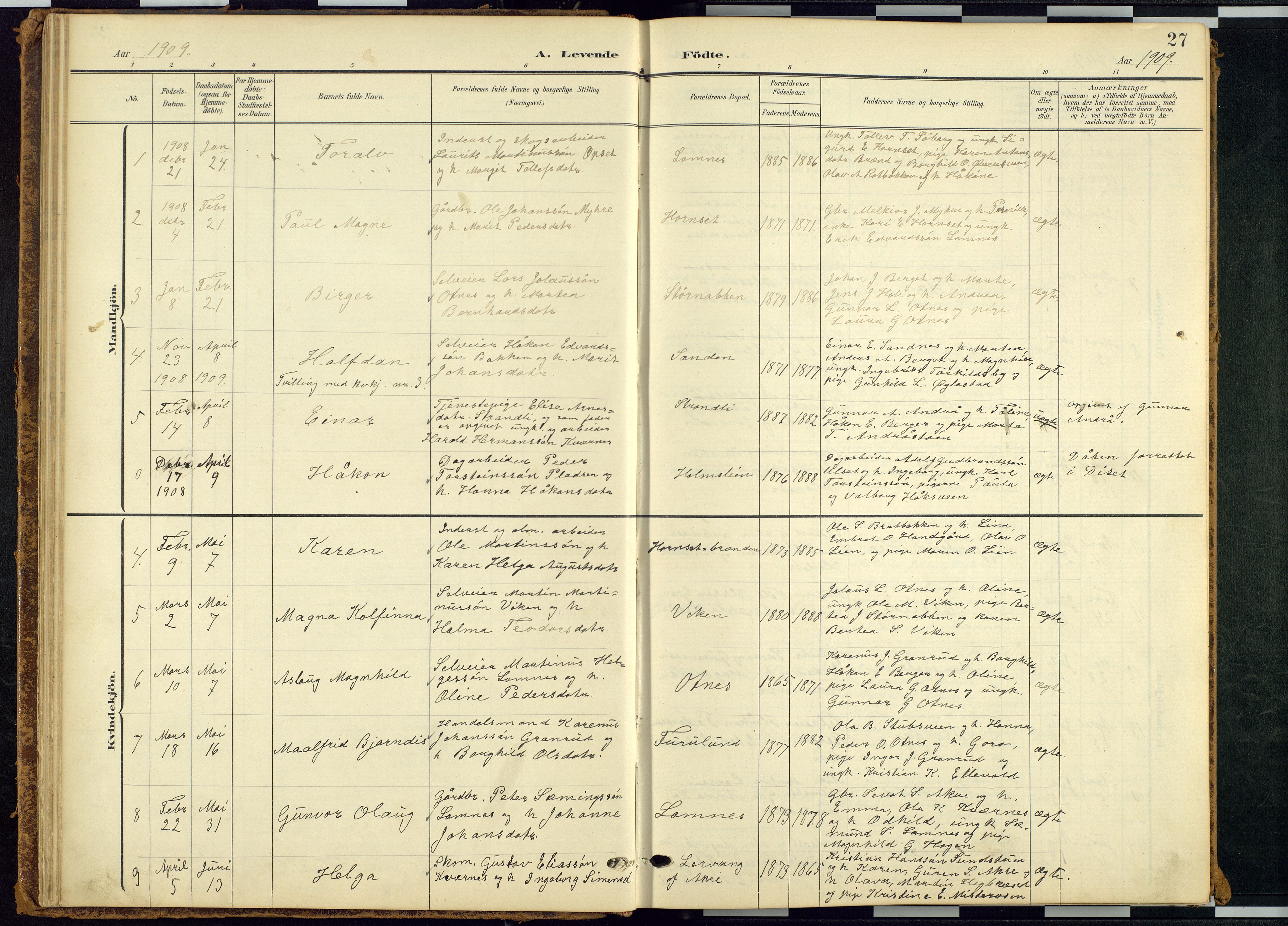 Rendalen prestekontor, SAH/PREST-054/H/Ha/Hab/L0010: Parish register (copy) no. 10, 1903-1940, p. 27
