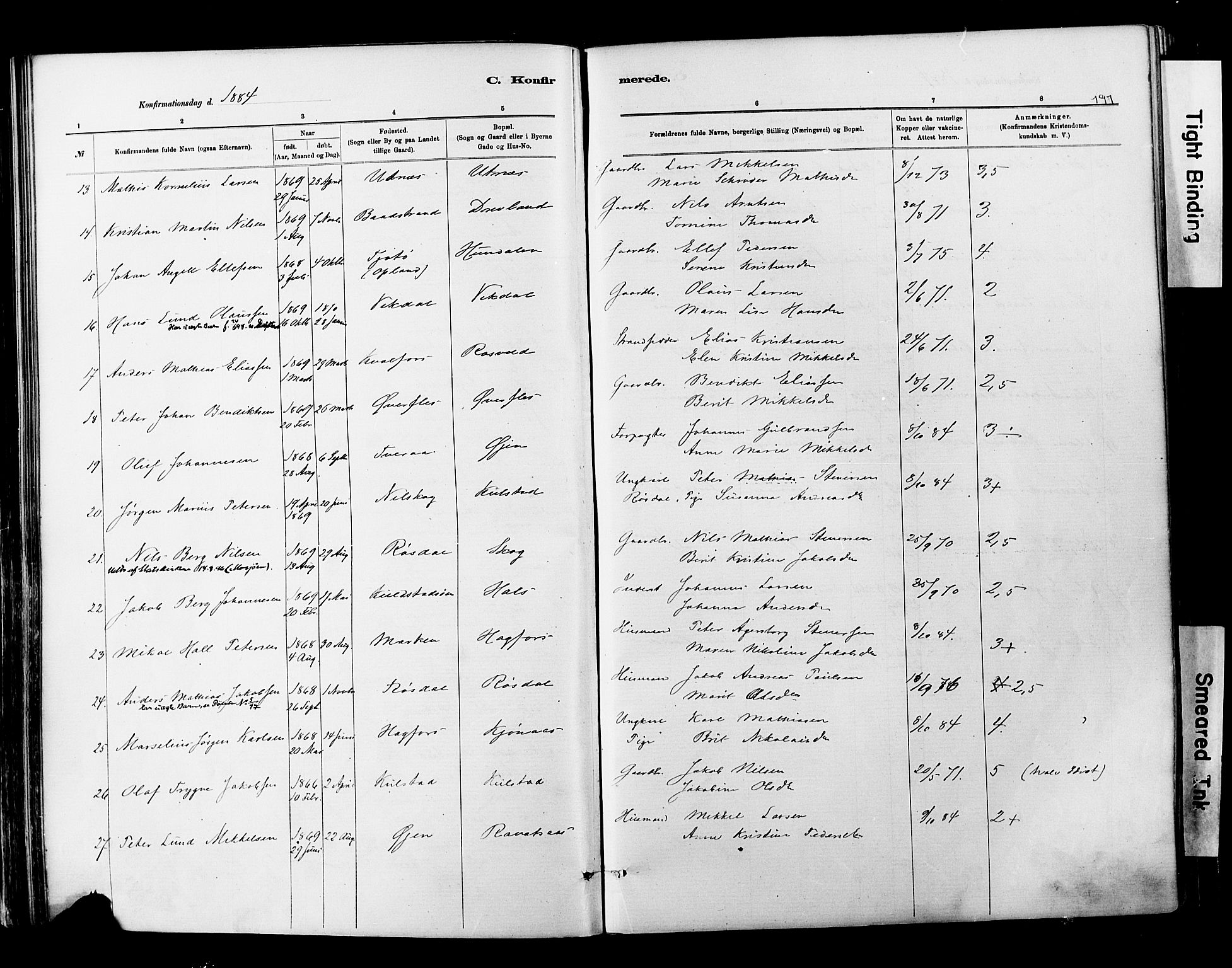 Ministerialprotokoller, klokkerbøker og fødselsregistre - Nordland, AV/SAT-A-1459/820/L0295: Parish register (official) no. 820A16, 1880-1896, p. 191