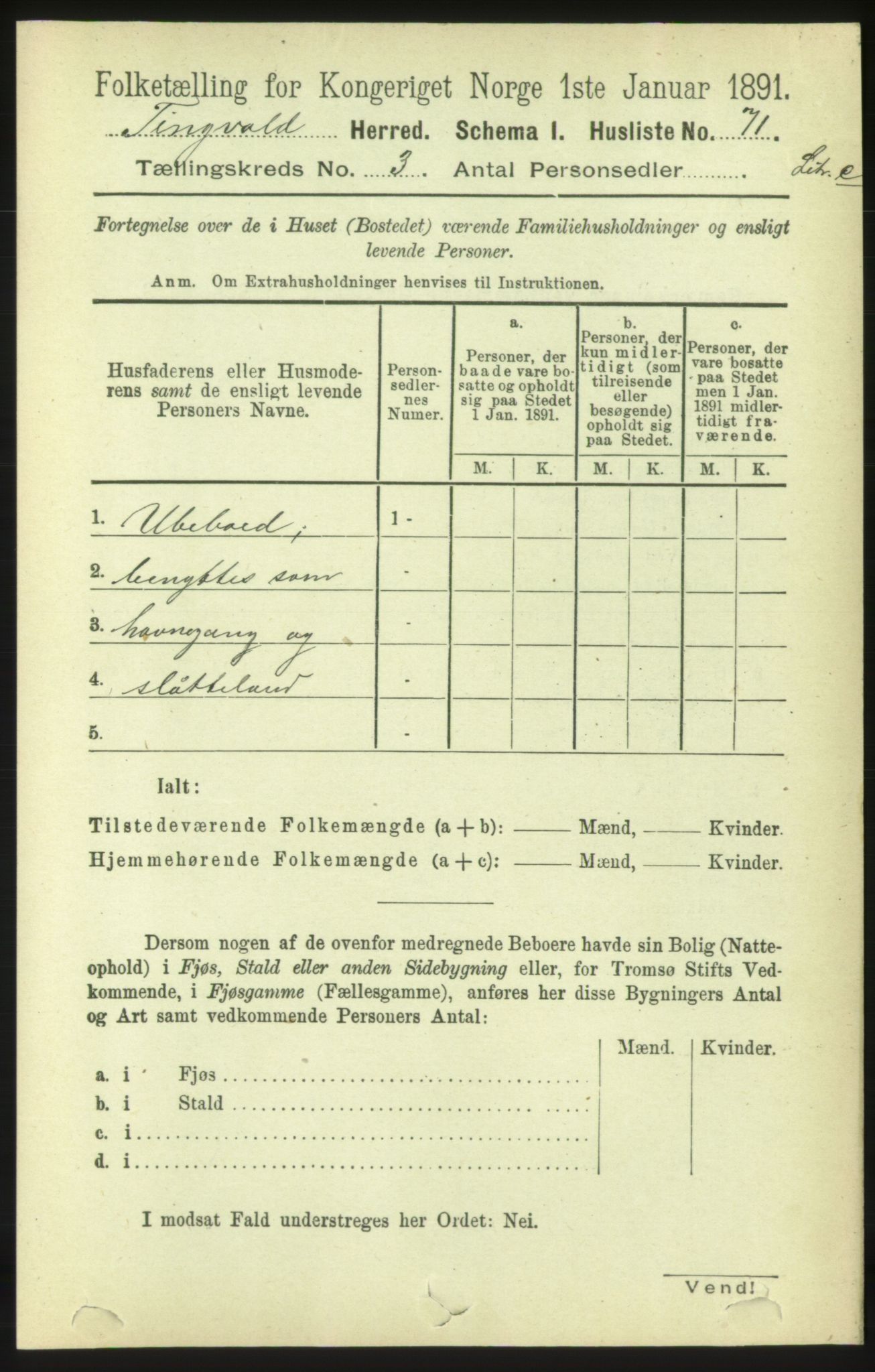 RA, 1891 census for 1560 Tingvoll, 1891, p. 980