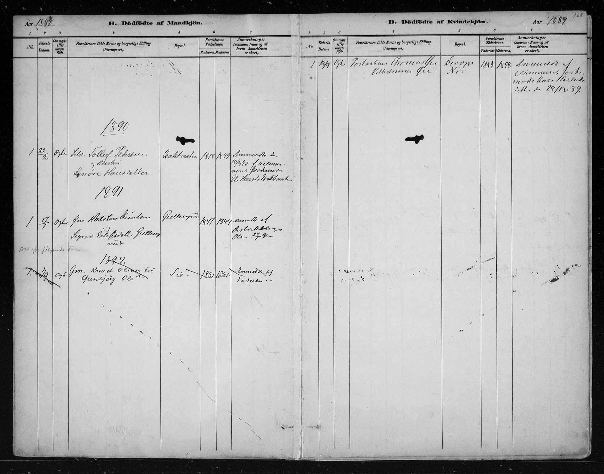 Nes kirkebøker, SAKO/A-236/F/Fa/L0011: Parish register (official) no. 11, 1881-1912, p. 168