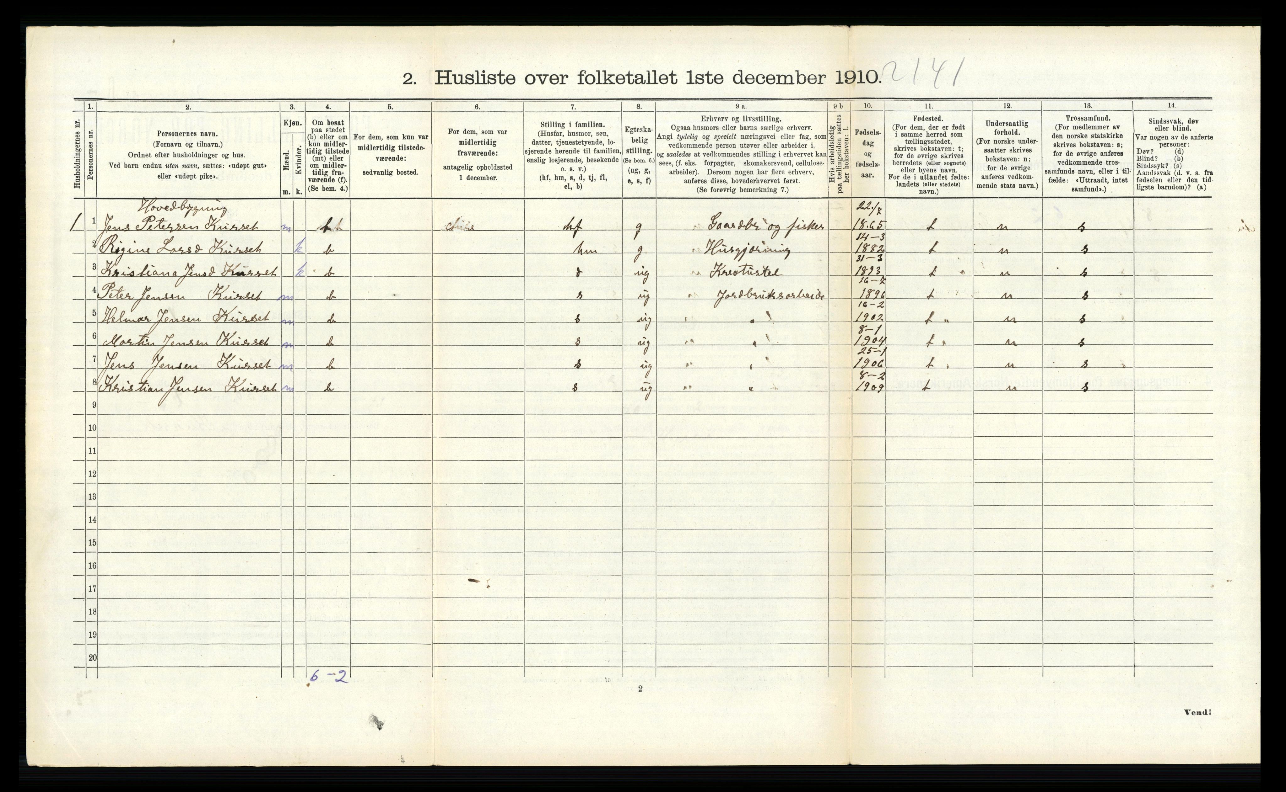 RA, 1910 census for Sykkylven, 1910, p. 806