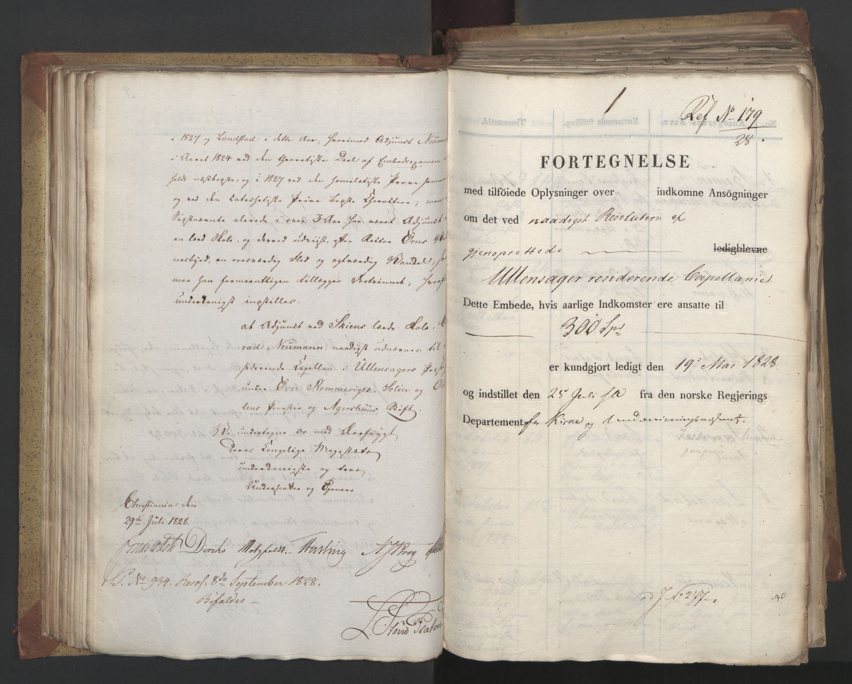 Statsrådsavdelingen i Stockholm, AV/RA-S-1003/D/Da/L0055: Regjeringsinnstillinger nr. 231-435, 1828, p. 124