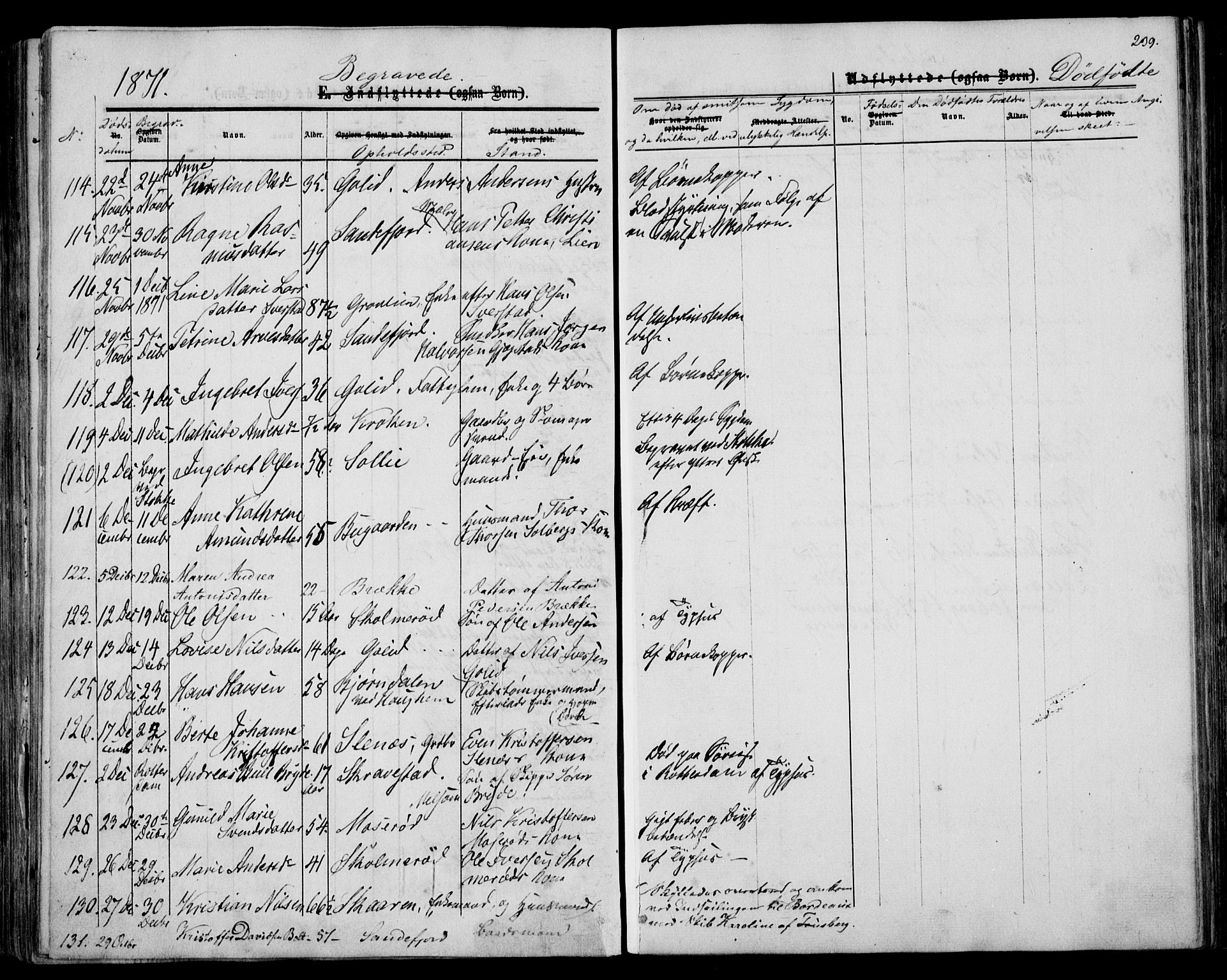 Sandar kirkebøker, AV/SAKO-A-243/F/Fa/L0009: Parish register (official) no. 9, 1862-1871, p. 239