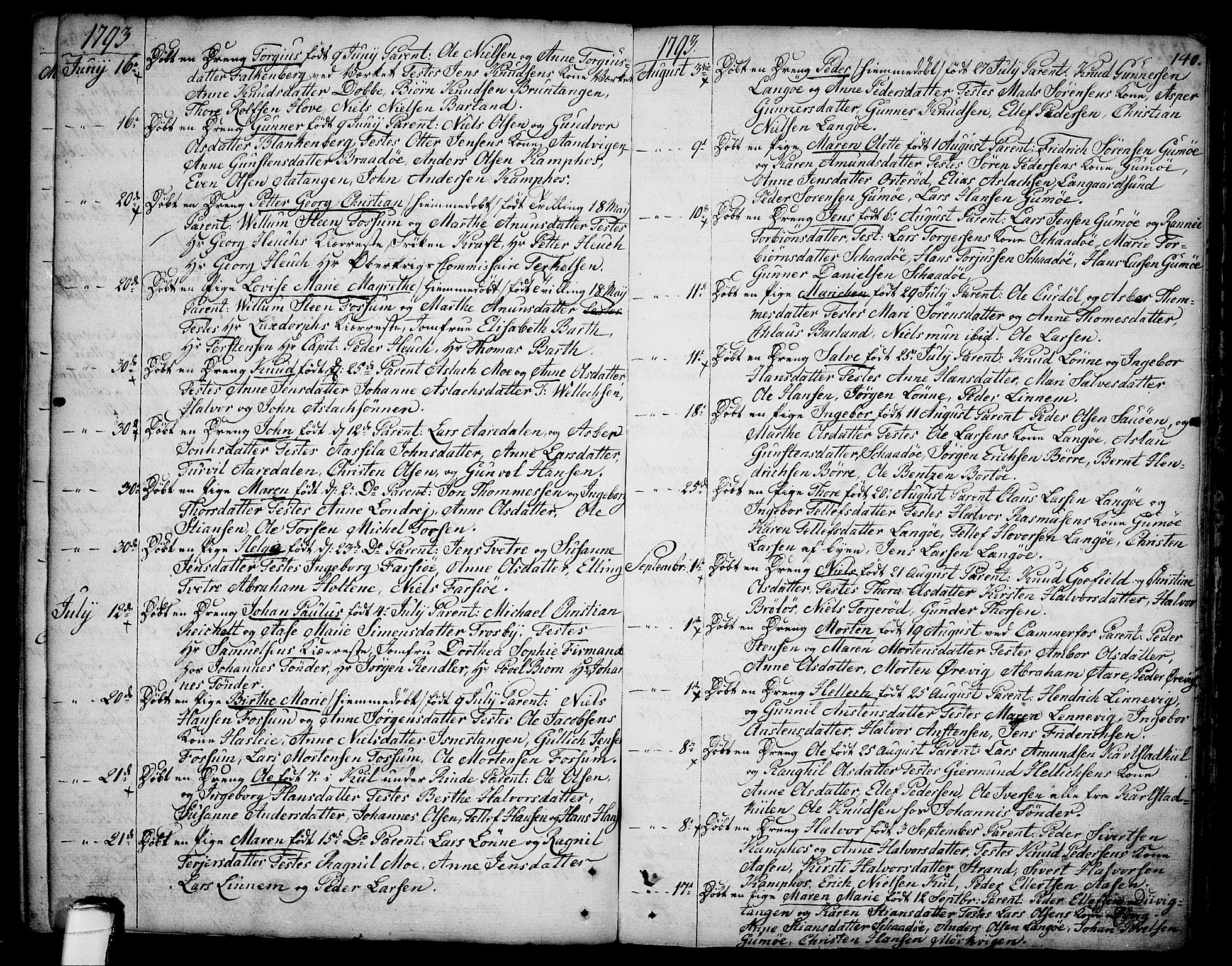 Sannidal kirkebøker, AV/SAKO-A-296/F/Fa/L0002: Parish register (official) no. 2, 1767-1802, p. 140