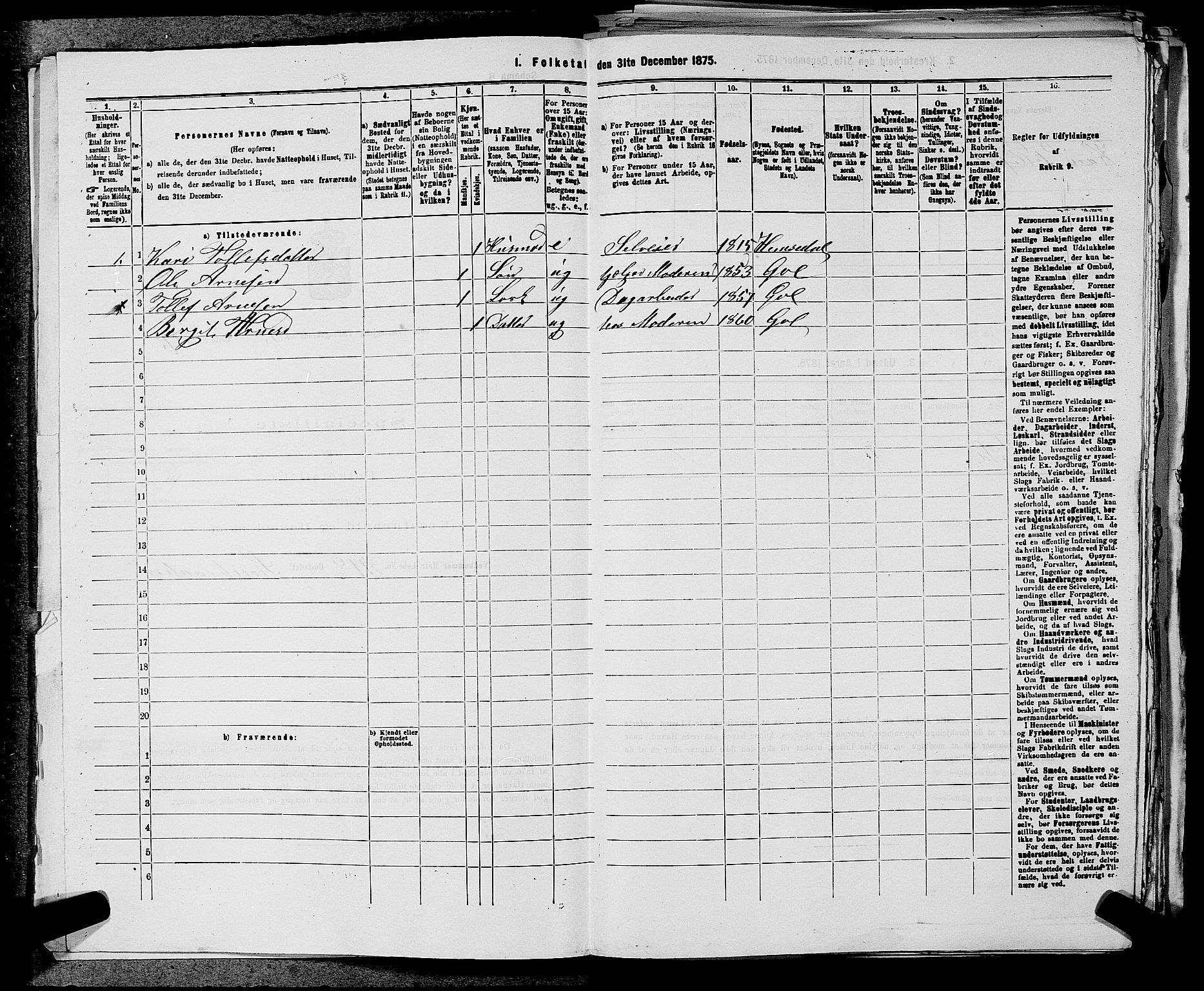 SAKO, 1875 census for 0617P Gol, 1875, p. 727