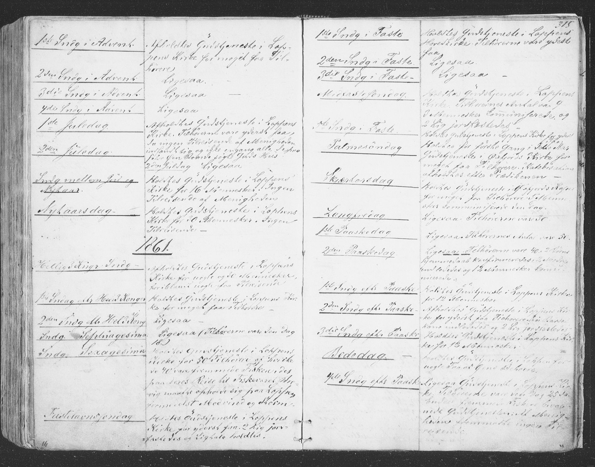 Loppa sokneprestkontor, SATØ/S-1339/H/Ha/L0004kirke: Parish register (official) no. 4, 1849-1868, p. 315