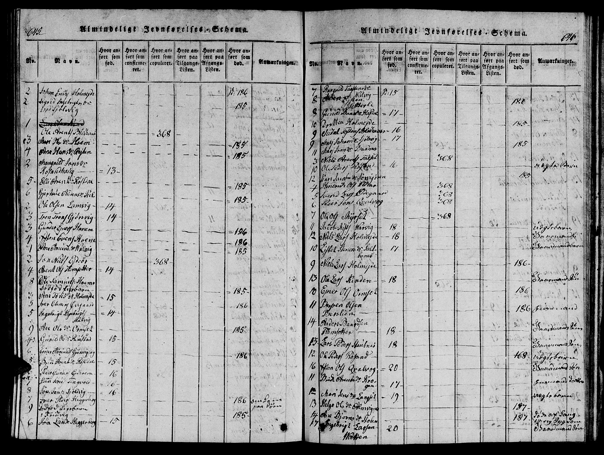 Ministerialprotokoller, klokkerbøker og fødselsregistre - Møre og Romsdal, AV/SAT-A-1454/586/L0990: Parish register (copy) no. 586C01, 1819-1837, p. 645-646