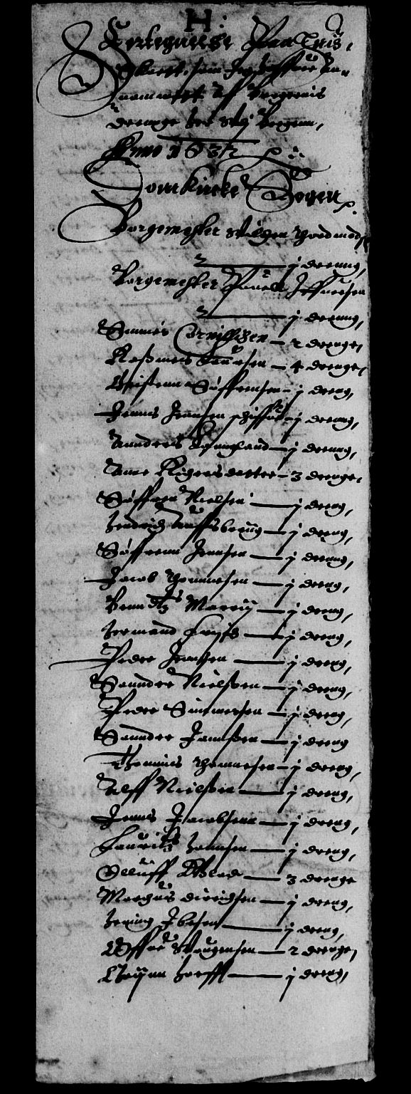 Rentekammeret inntil 1814, Reviderte regnskaper, Lensregnskaper, AV/RA-EA-5023/R/Rb/Rbt/L0062: Bergenhus len, 1632-1633