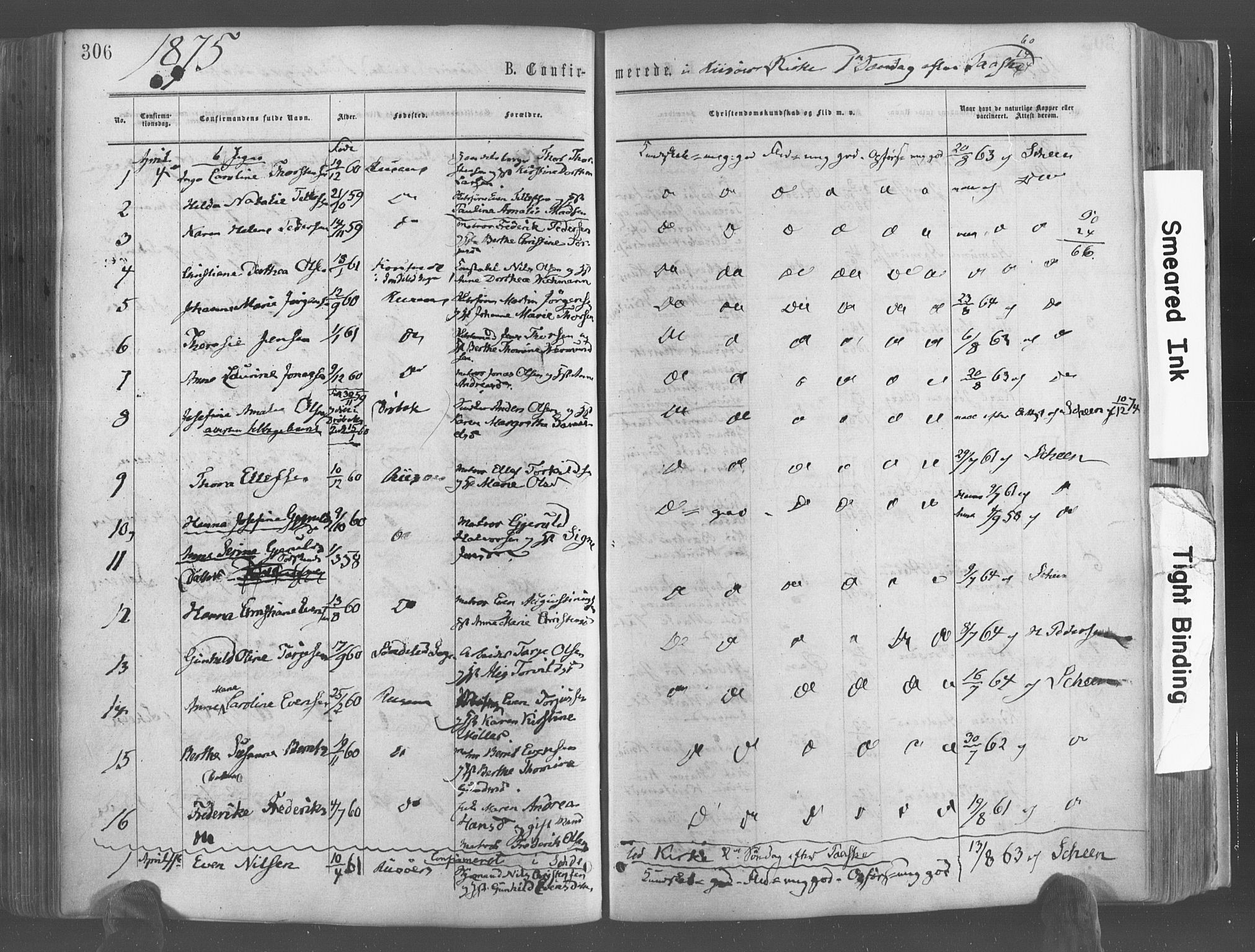 Risør sokneprestkontor, SAK/1111-0035/F/Fa/L0004: Parish register (official) no. A 4, 1865-1882, p. 306