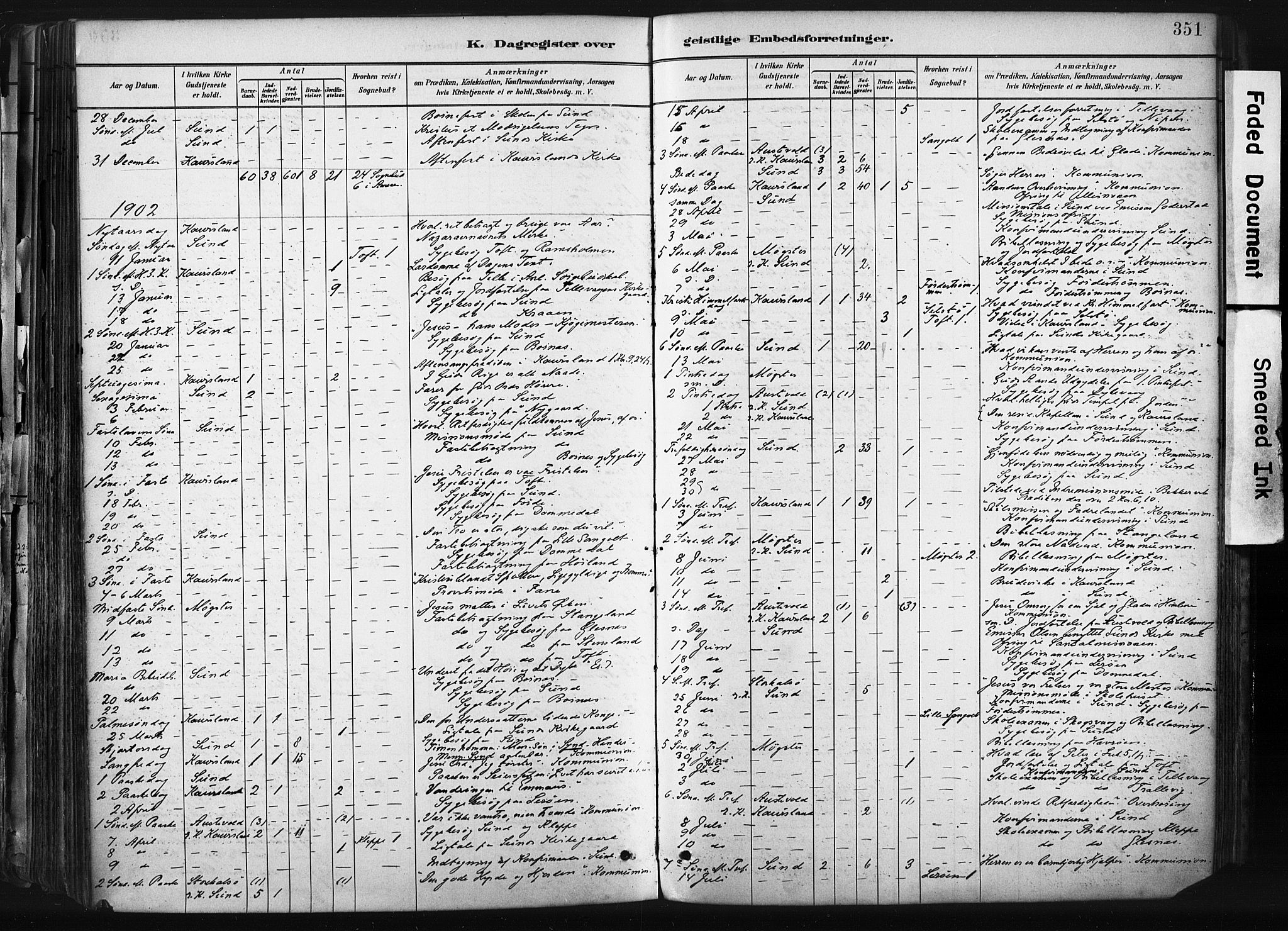 Sund sokneprestembete, SAB/A-99930: Parish register (official) no. B 1, 1882-1907, p. 351