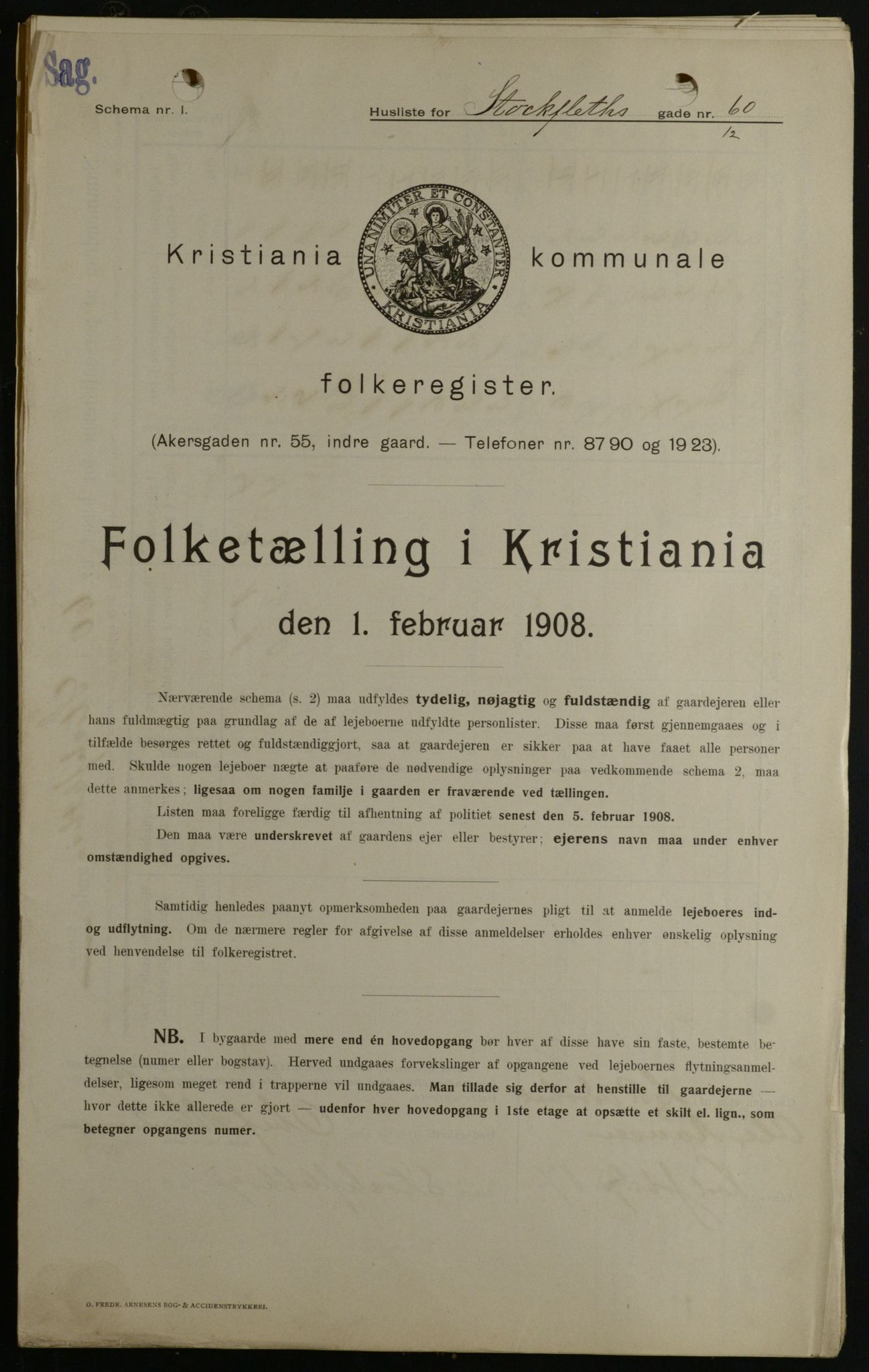 OBA, Municipal Census 1908 for Kristiania, 1908, p. 91953