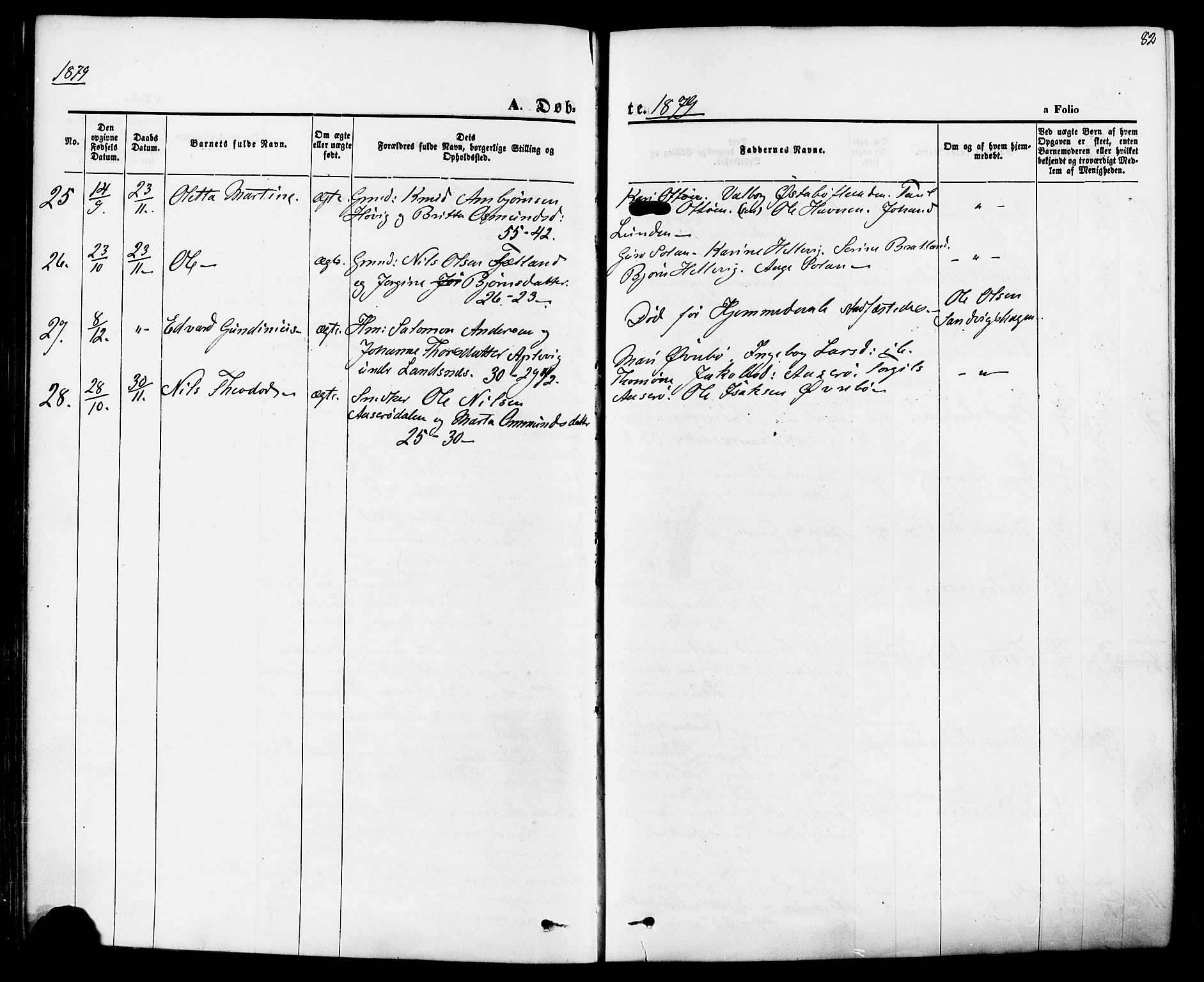 Jelsa sokneprestkontor, AV/SAST-A-101842/01/IV: Parish register (official) no. A 8, 1867-1883, p. 82