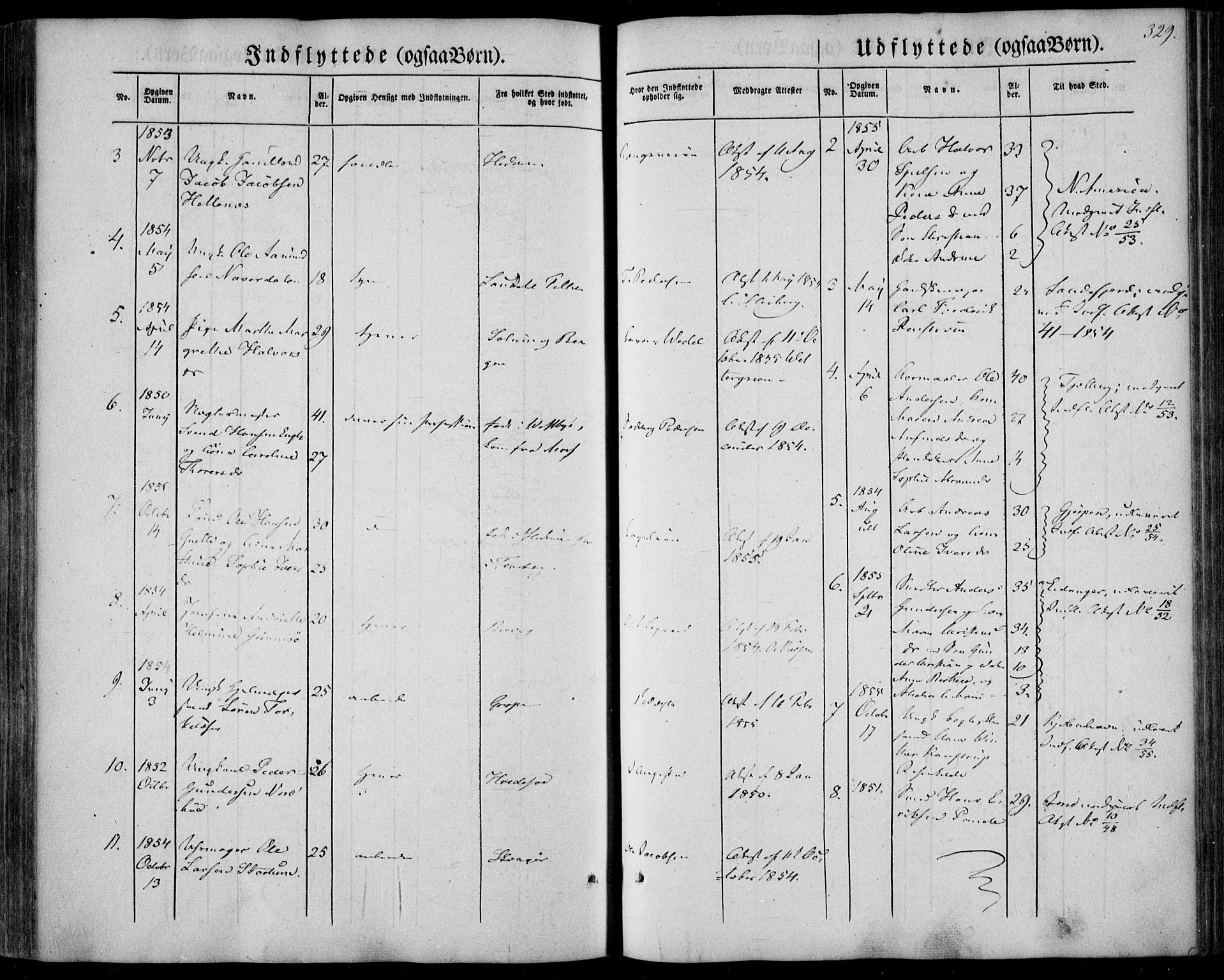 Larvik kirkebøker, AV/SAKO-A-352/F/Fa/L0003: Parish register (official) no. I 3, 1848-1856, p. 329