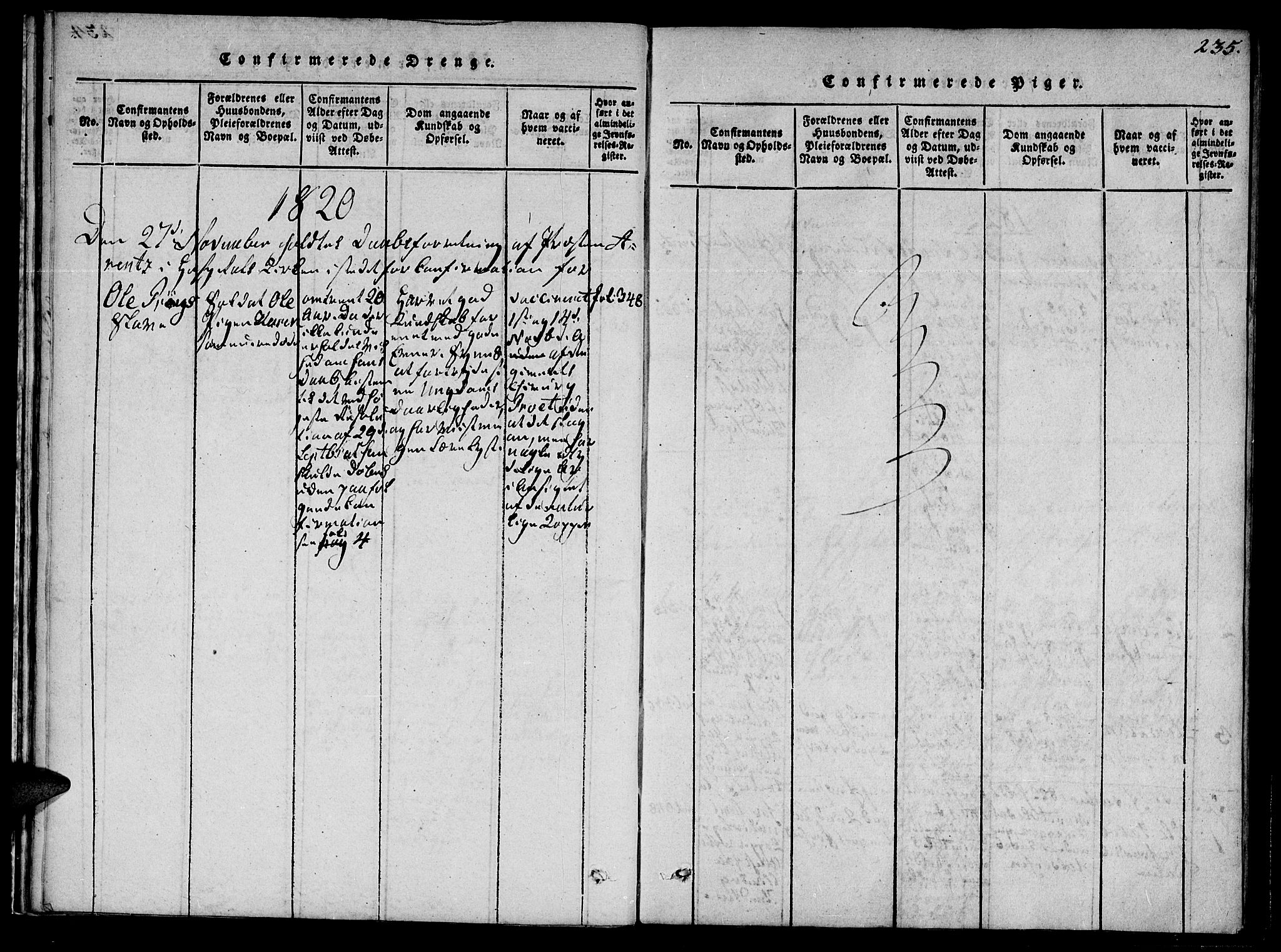 Ministerialprotokoller, klokkerbøker og fødselsregistre - Sør-Trøndelag, SAT/A-1456/623/L0467: Parish register (official) no. 623A01, 1815-1825, p. 235