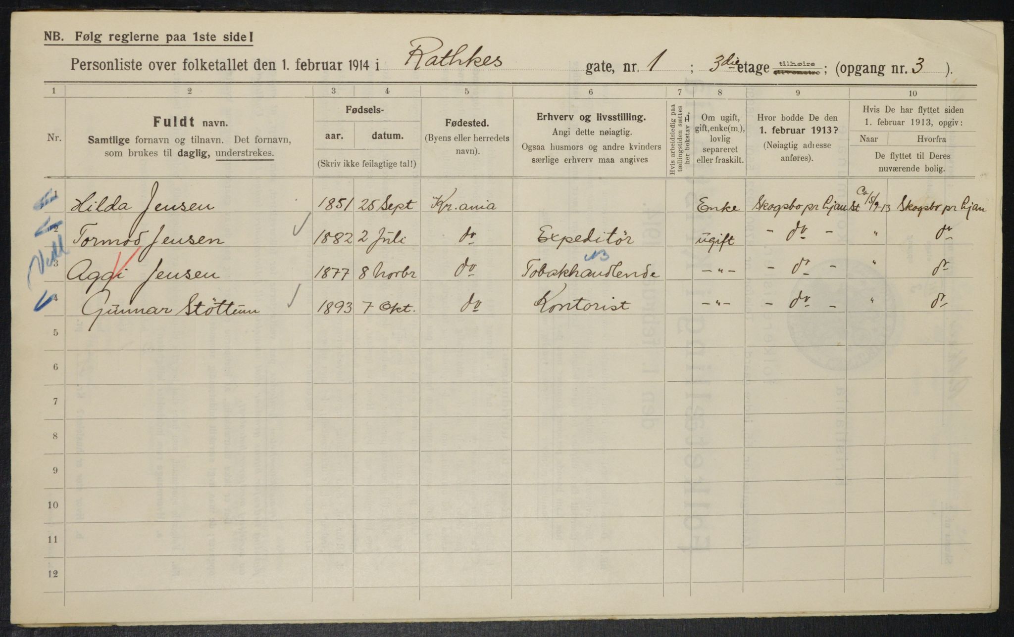 OBA, Municipal Census 1914 for Kristiania, 1914, p. 81878