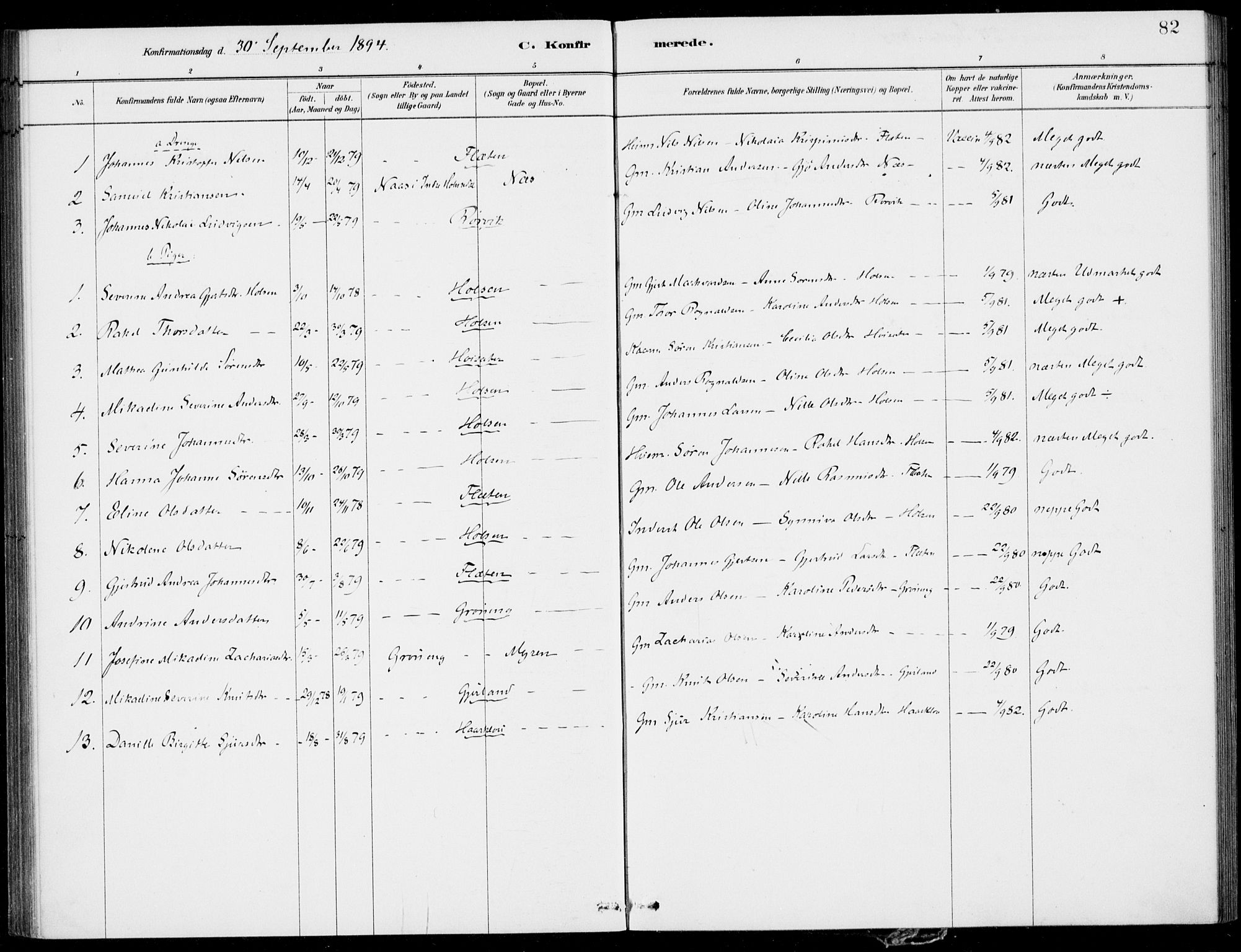 Førde sokneprestembete, SAB/A-79901/H/Haa/Haac/L0001: Parish register (official) no. C  1, 1881-1920, p. 82