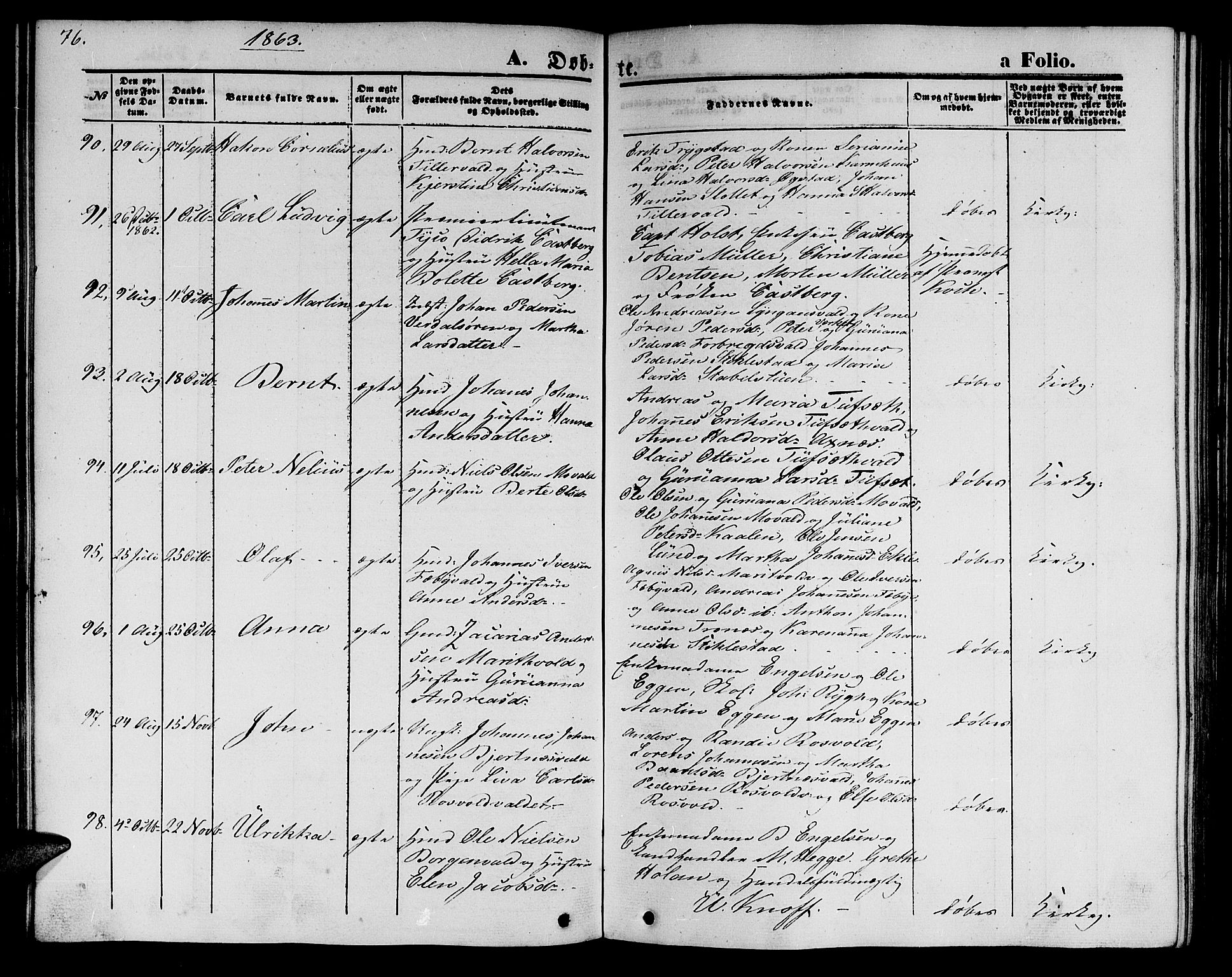 Ministerialprotokoller, klokkerbøker og fødselsregistre - Nord-Trøndelag, SAT/A-1458/723/L0254: Parish register (copy) no. 723C02, 1858-1868, p. 76