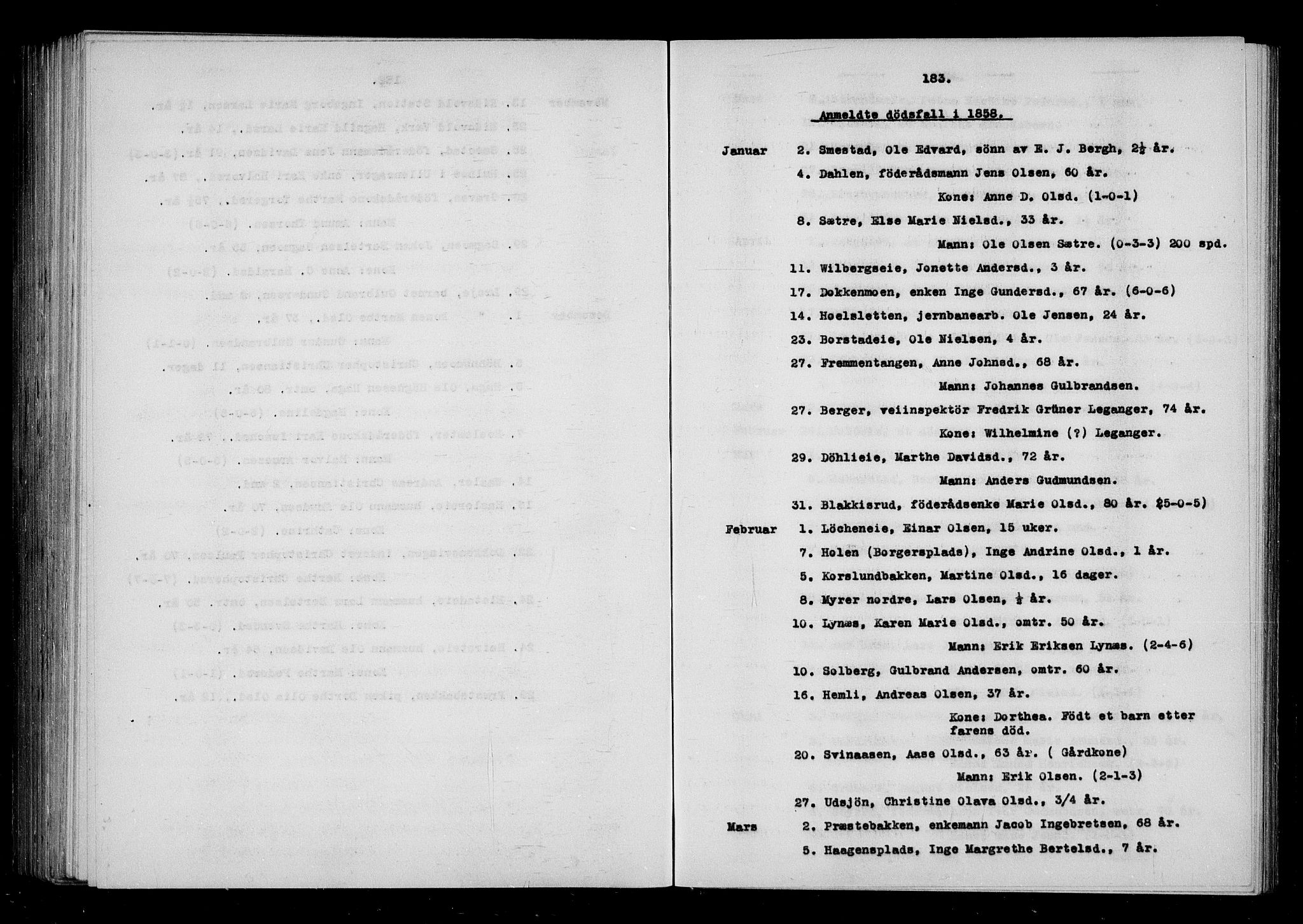 Eidsvoll tingrett, AV/SAO-A-10371/H/Ha/Haa/L0001: Dødsmeldingsprotokoll - Eidsvoll lensmannsdistrikt, 1815-1865, p. 183