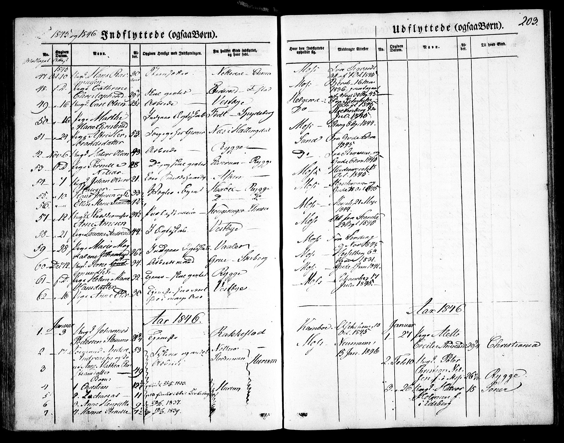 Moss prestekontor Kirkebøker, SAO/A-2003/F/Fa/L0007: Parish register (official) no. I 7, 1845-1851, p. 203