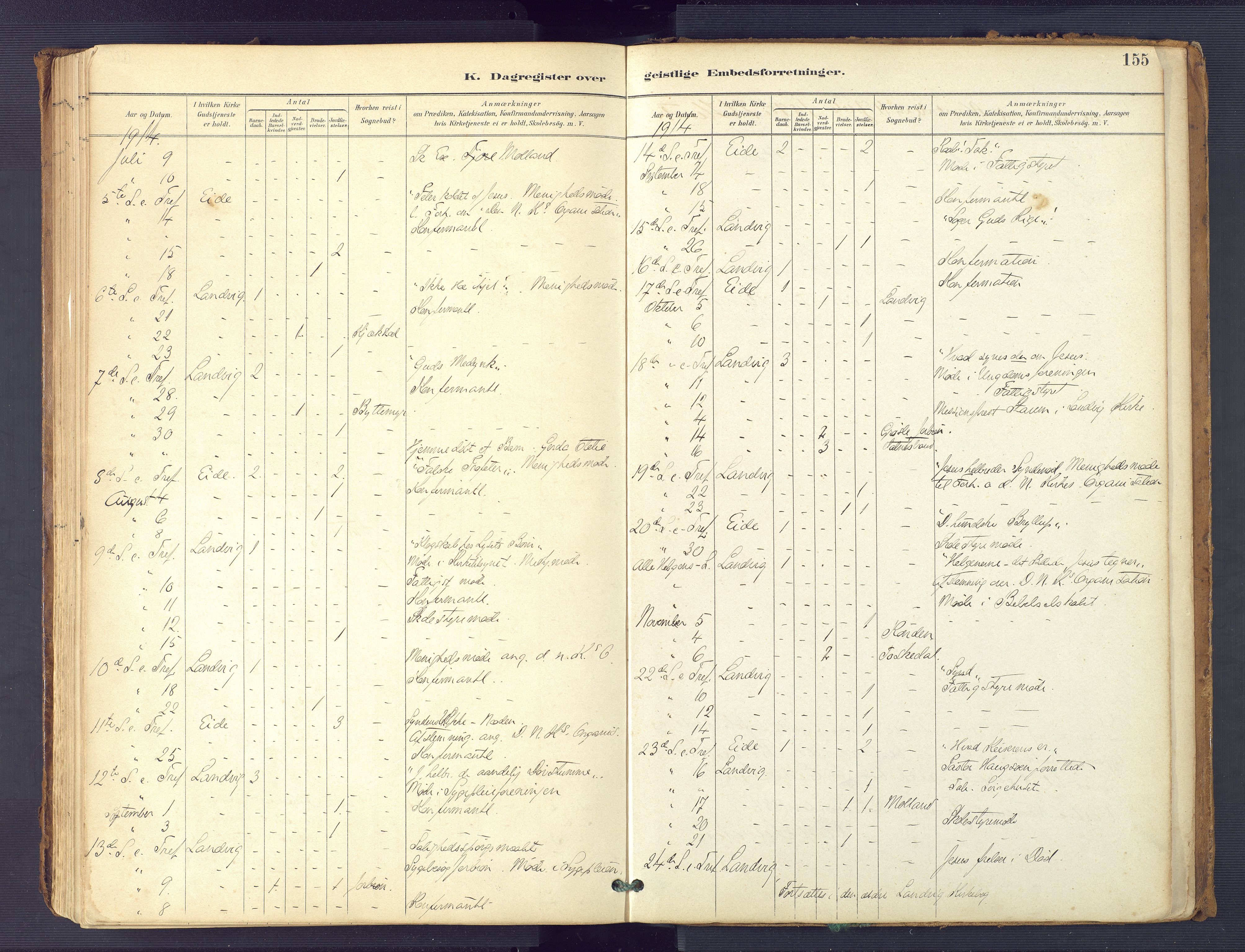 Hommedal sokneprestkontor, SAK/1111-0023/F/Fa/Faa/L0003: Parish register (official) no. A 3, 1885-1916, p. 155
