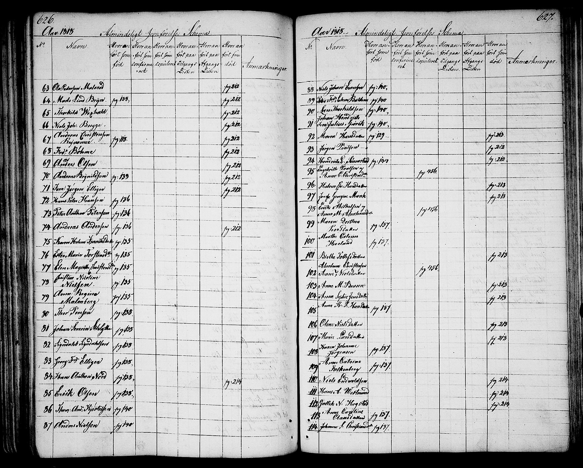 Larvik kirkebøker, SAKO/A-352/G/Ga/L0002: Parish register (copy) no. I 2, 1807-1830, p. 626-627